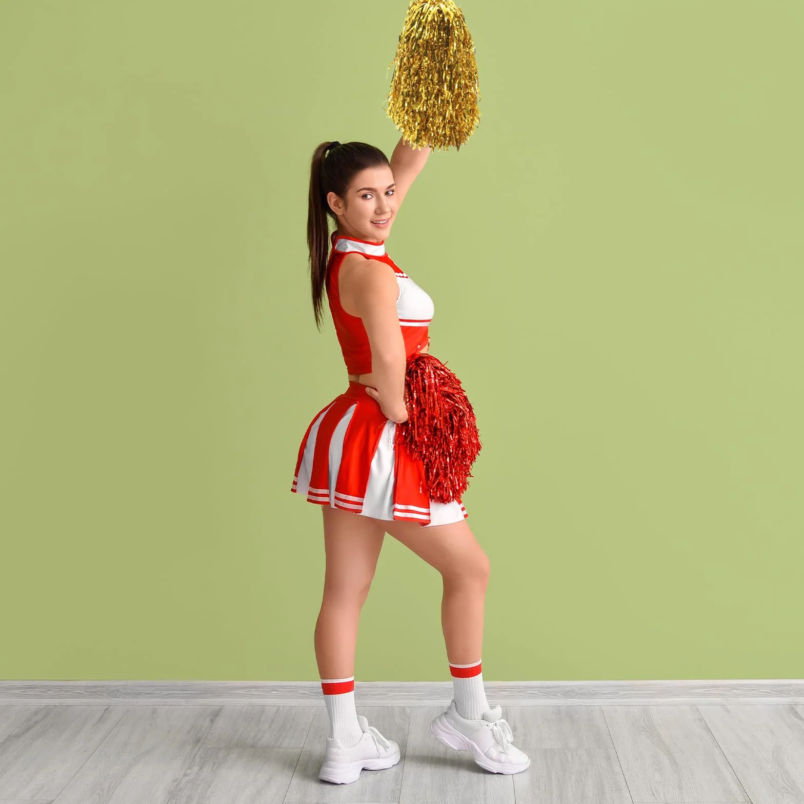 PATIKIL Pompony cheerleaderek metaliczne 18 szt. niebieskie