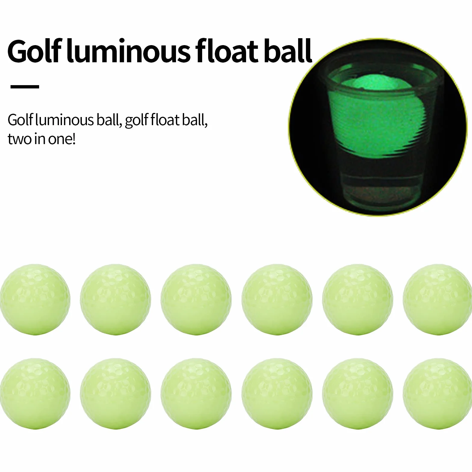 12 Sztuk Glow Golf Balls Luminous Golf Balls Golf Floating Ball Night Golf