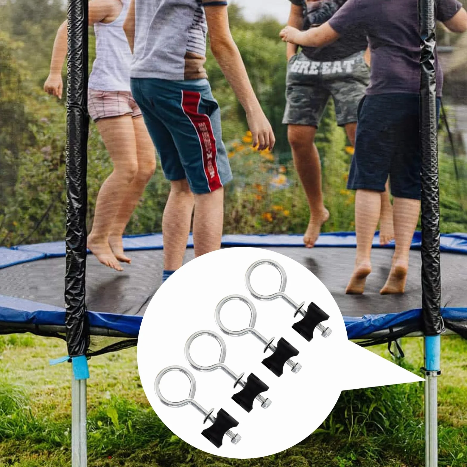 12 sztuk akcesoriów do trampoliny, śruby do trampoliny, śruby do prętów siatkowych trampoliny, części zamienne do trampoliny, wzmocnienia stabilności trampoliny do dużych i małych trampolin