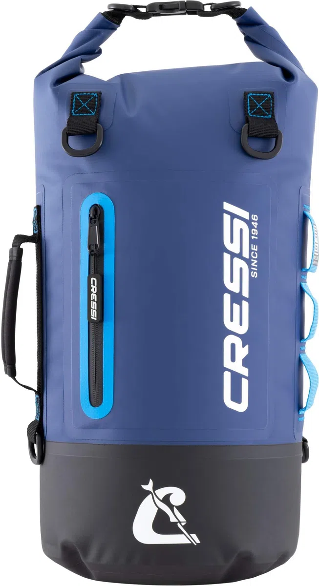 CRESSI since 1946 - Ocelot Dry Bag - Unisex Dry Waterproof Bag for Sea, Boat and Water Activities, Available in Small, Medium and Large Sizes, Blue/Light Blue 20 L