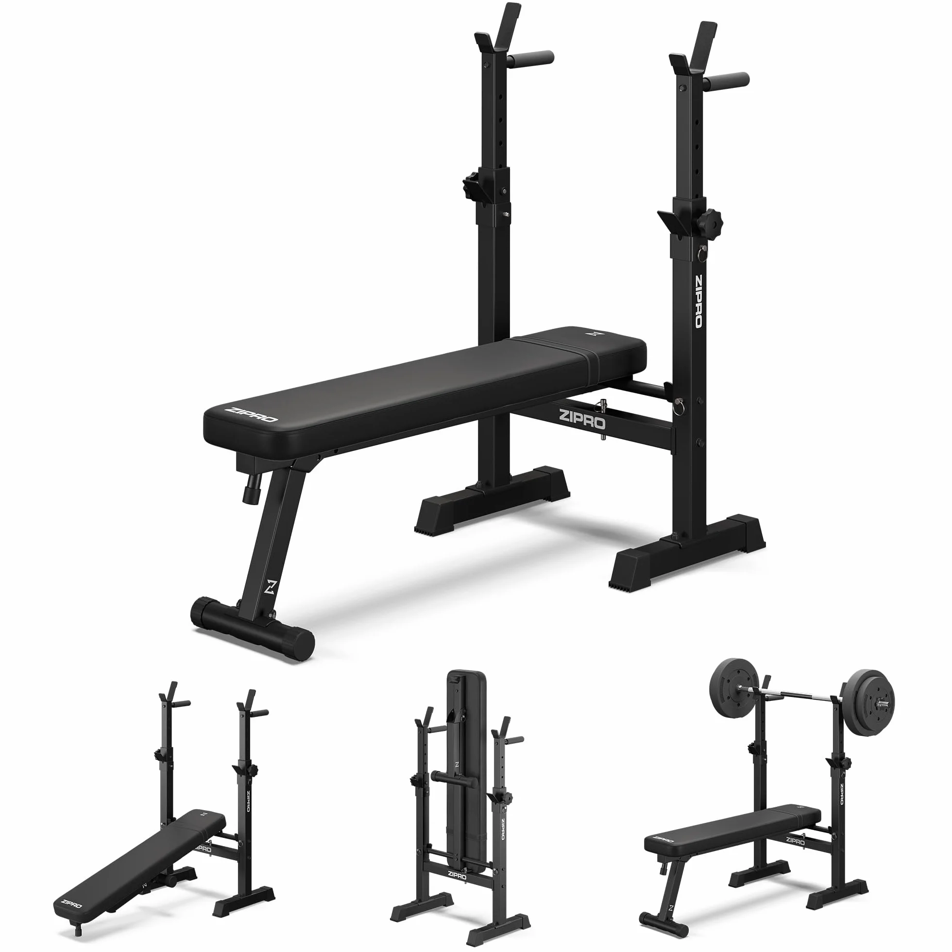 Zipro Uniseks 11926649 Ławka Treningowa, Czarny, do 230 kg