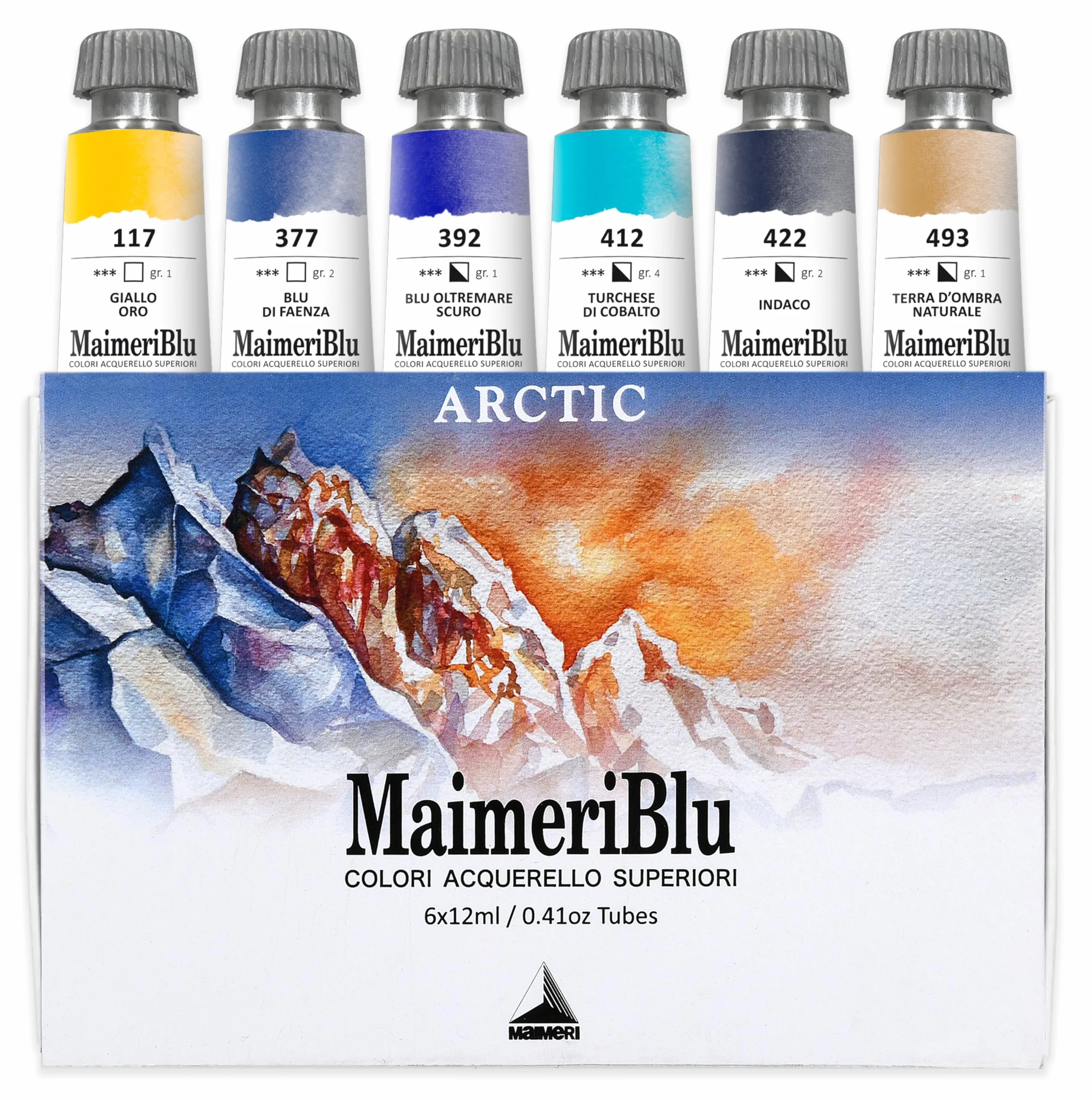 Maimeri MaimeriBlu BLU akwarele artystyczne zestaw arktyczny 6 szt. 12 ml