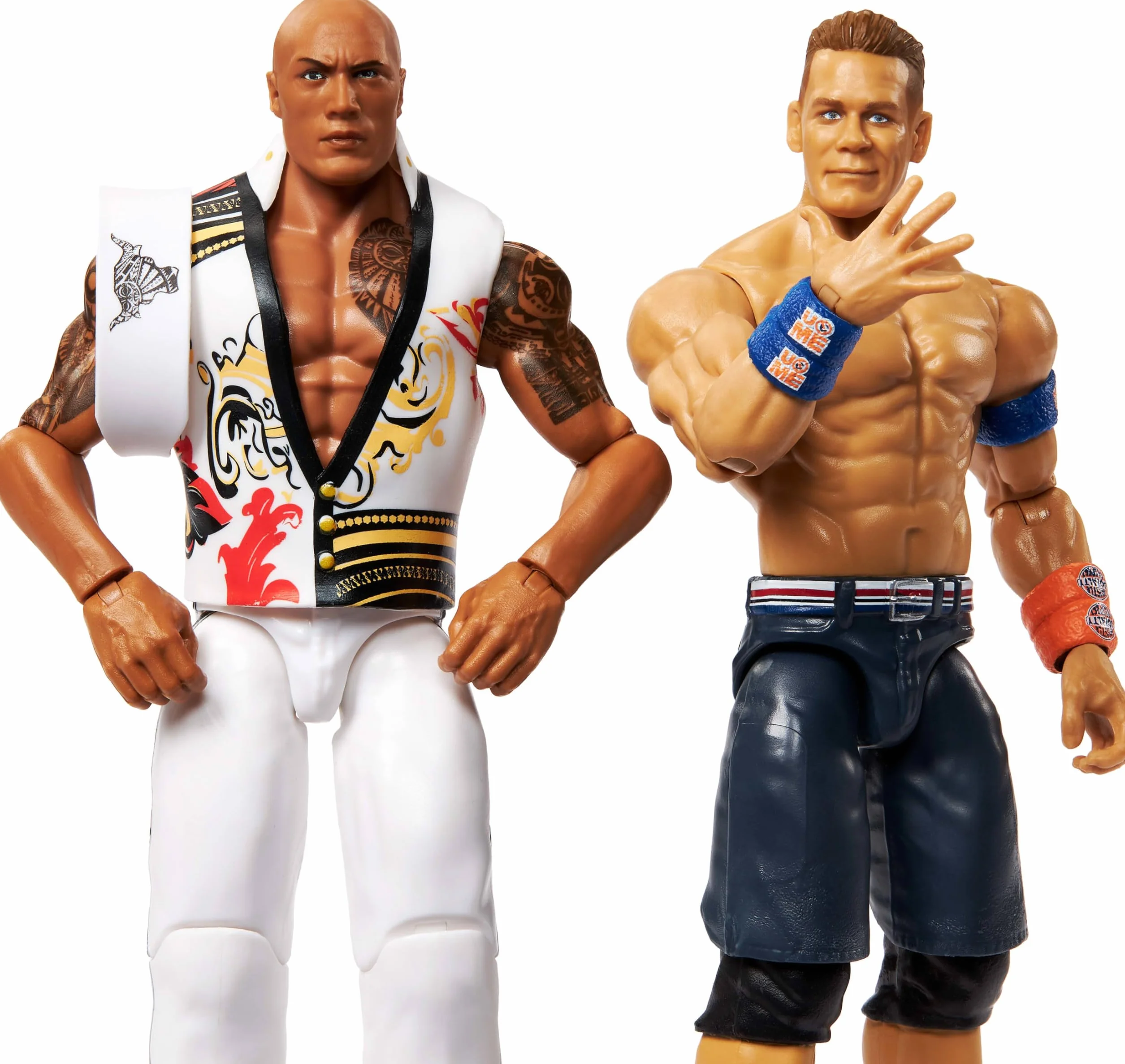 Mattel WWE Championship Showdown 2-częściowy zestaw figurek akcji Rock & John Cena 15 cm