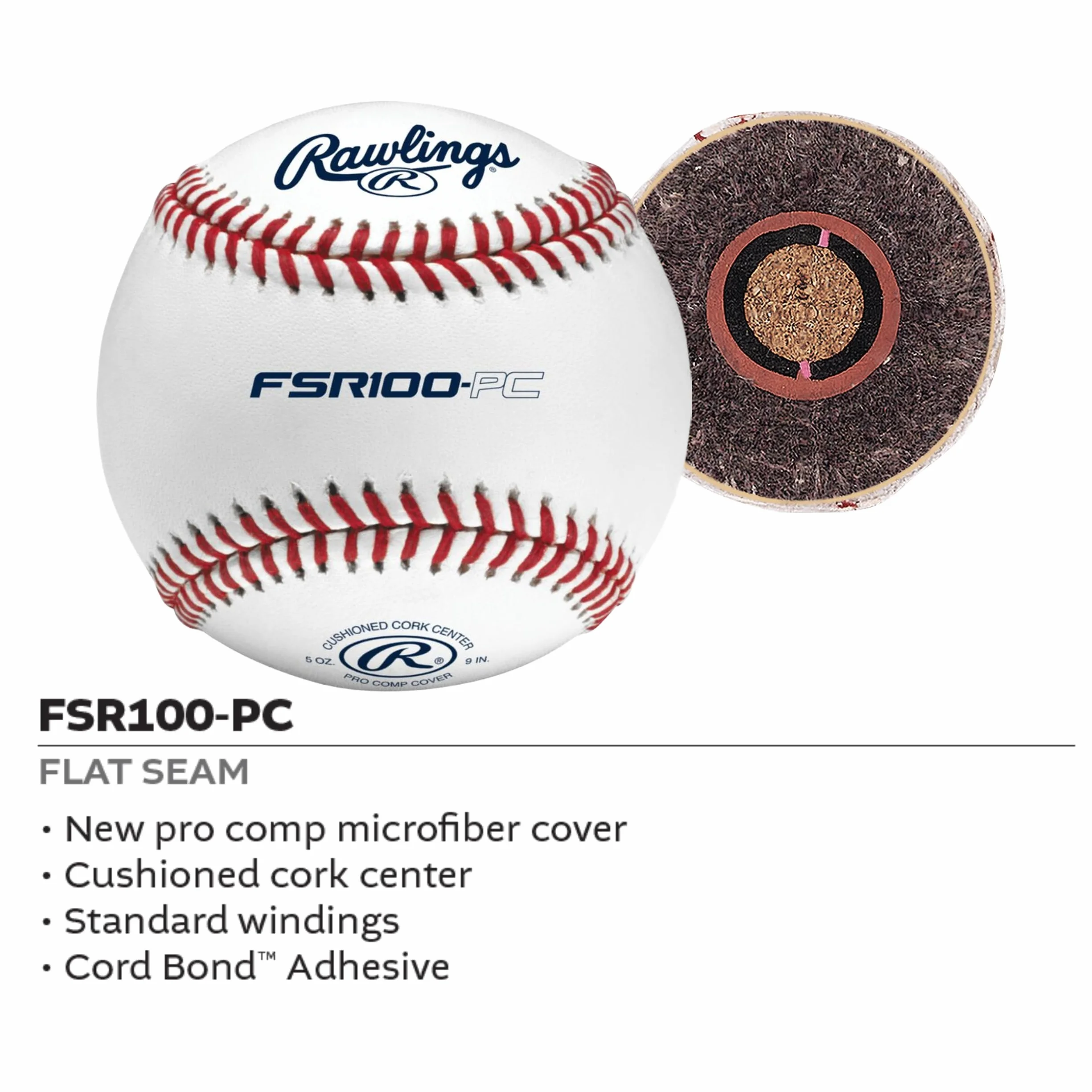 Rawlings | Pro Comp Practice Baseballs | Collegiate/High School/Travel | Opcje płaskiego i podwyższonego szwu | 12 sztuk