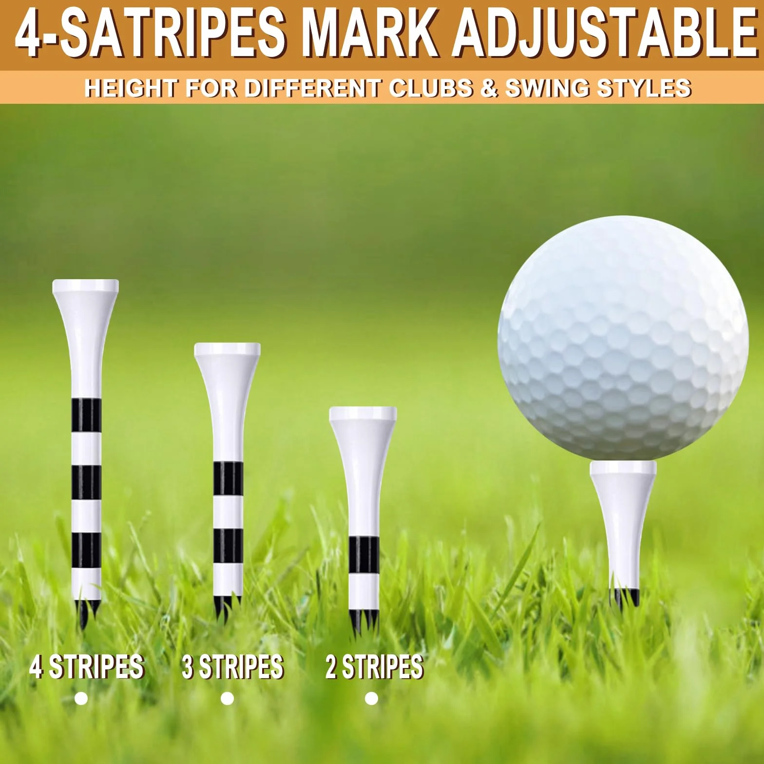 Bambusowe koszulki golfowe 83 mm 70 mm 54 mm 38 mm dostępna torba 100, silna, zrównoważona biodegradowalna