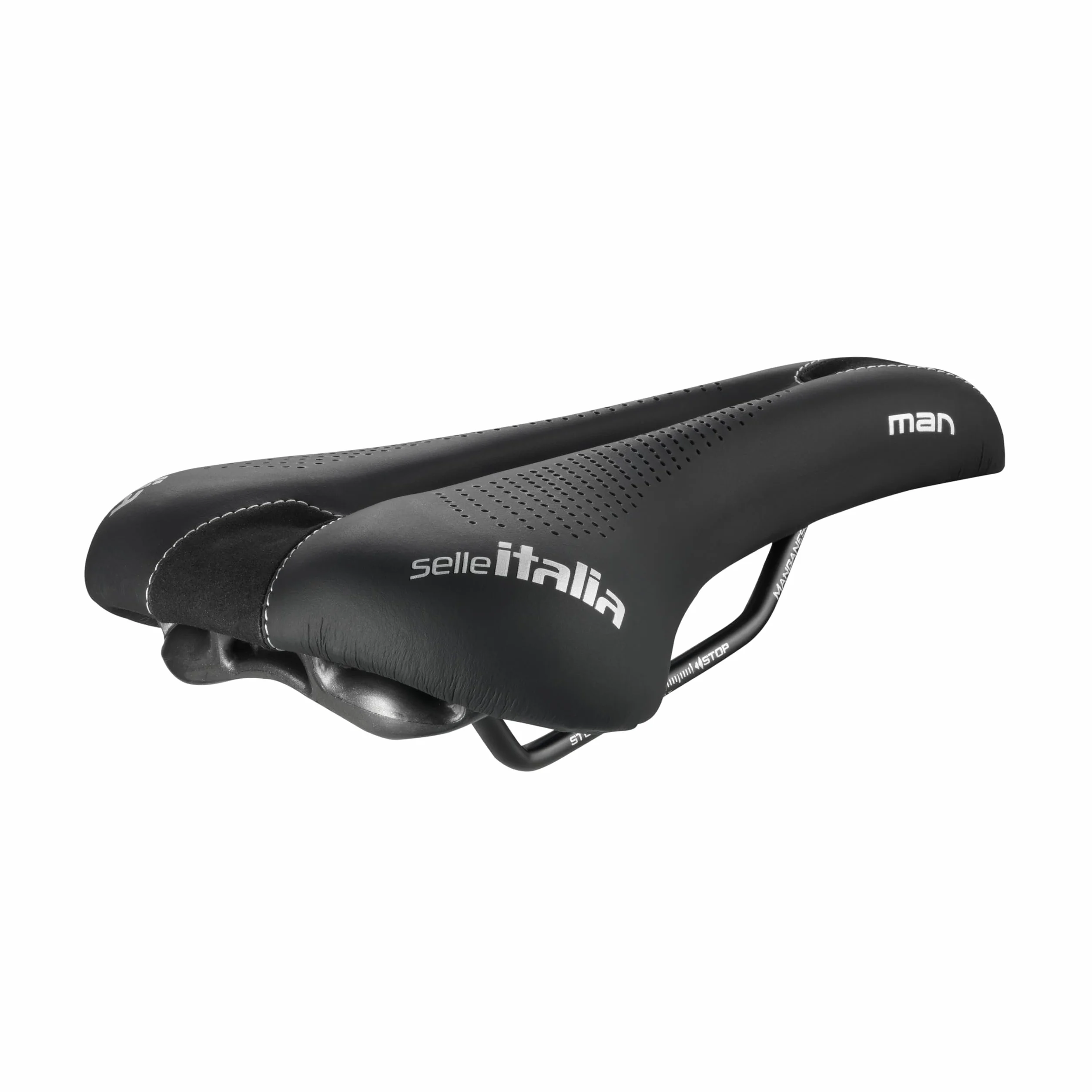 Selle Italia MAN Gel Advan – Męskie Siodełko Rowerowe żelowe, Ergonomiczne i Amortyzowane, Szerokie, Wygodne do Rowerów Miejskich i Trekkingowych, Rama Manganowa – Rozmiar L2, Czarne
