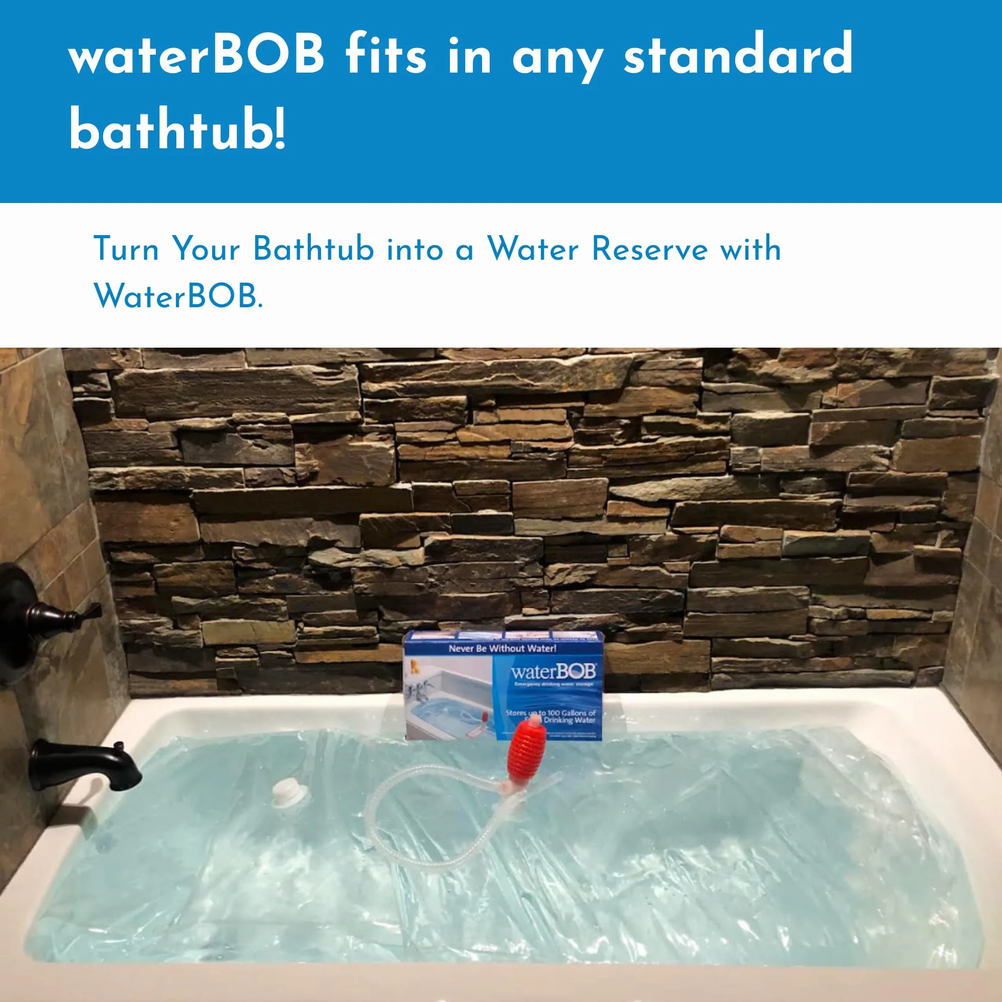 WaterBOB | Awaryjny pojemnik do przechowywania wody w wannie, przechowywanie wody pitnej, przetrwanie huraganu, bez BPA (100 galonów) (1)