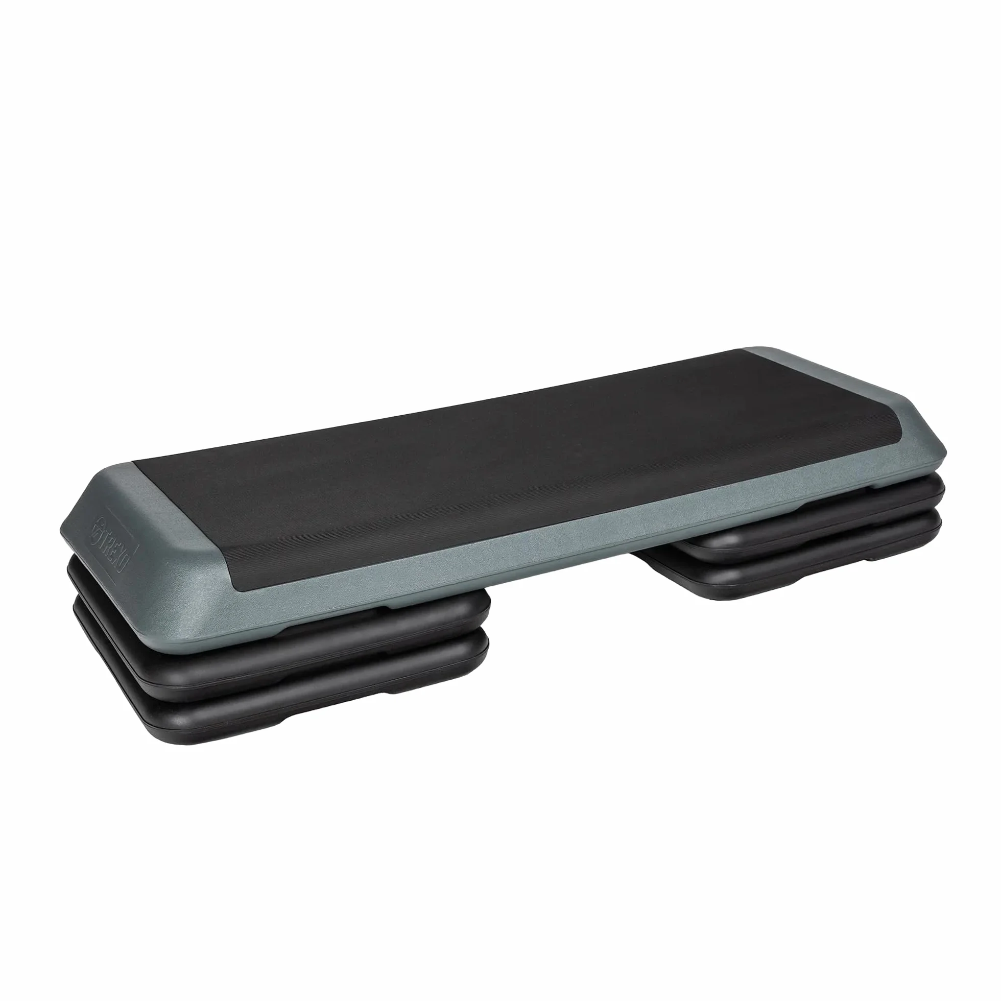 TREXO Step do Aerobiku 109 x 41 cm | Regulacja Wysokości 10-15-20 cm, Wytrzymały Materiał | Platforma do Ćwiczeń Cardio i Fitness do 250 kg | Szary | TRX-AS01