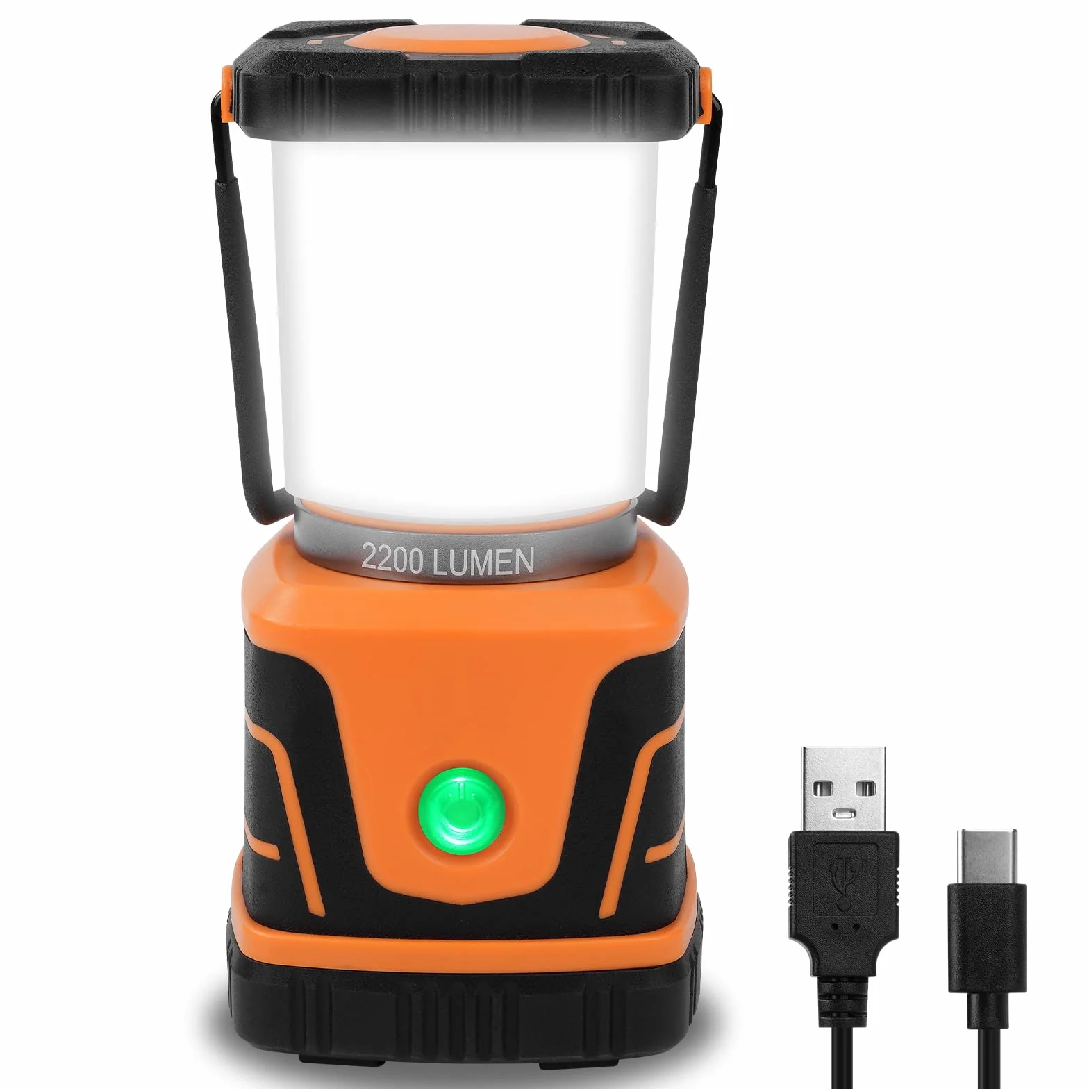 Flintronic Lampa kempingowa LED, 2200 lumenów, akumulator 6000 mAh, 4 tryby świecenia, możliwość ściemniania, lampa kempingowa IP54, zasilana bateriami, na kemping, w sytuacjach awaryjnych, w