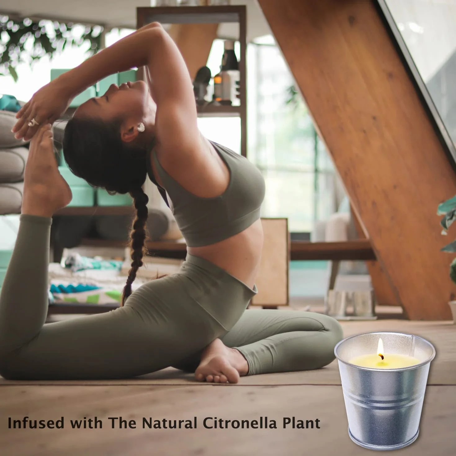 Citronella Candle Outdoor 8-pak świec Citronella, naturalny wosk sojowy o zapachu trawy cytrynowej, 70 ml, świece do ogrodu, na patio, piknik, kemping