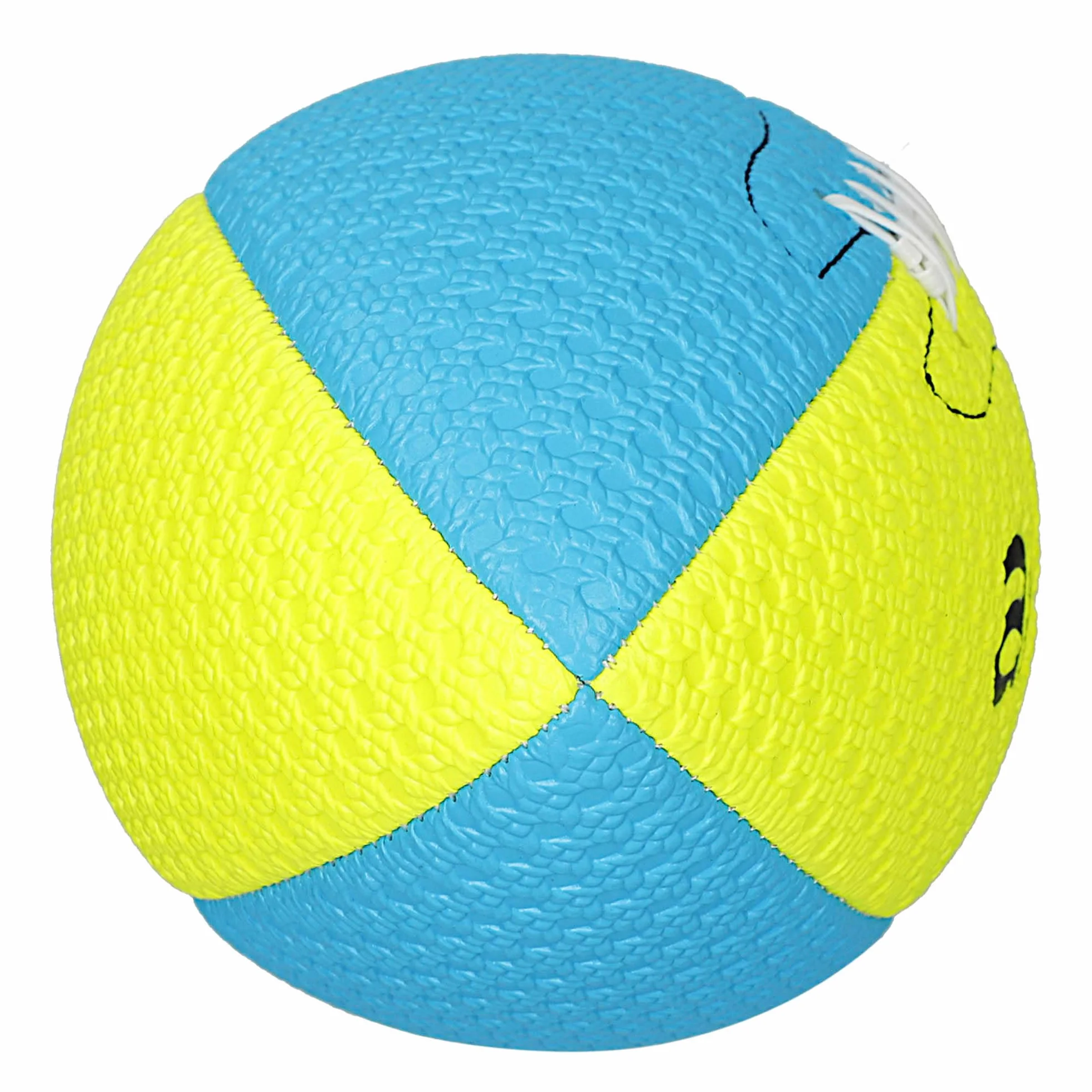 AKTIVE Piłka do rugby PVC, średnica 22 cm, rozmiar 5, kolor fosforynowy żółty i niebieski, wytrzymały i trwały, łatwy chwyt, optymalny do treningu na świeżym powietrzu, sportu, piłki, piłki (54209)