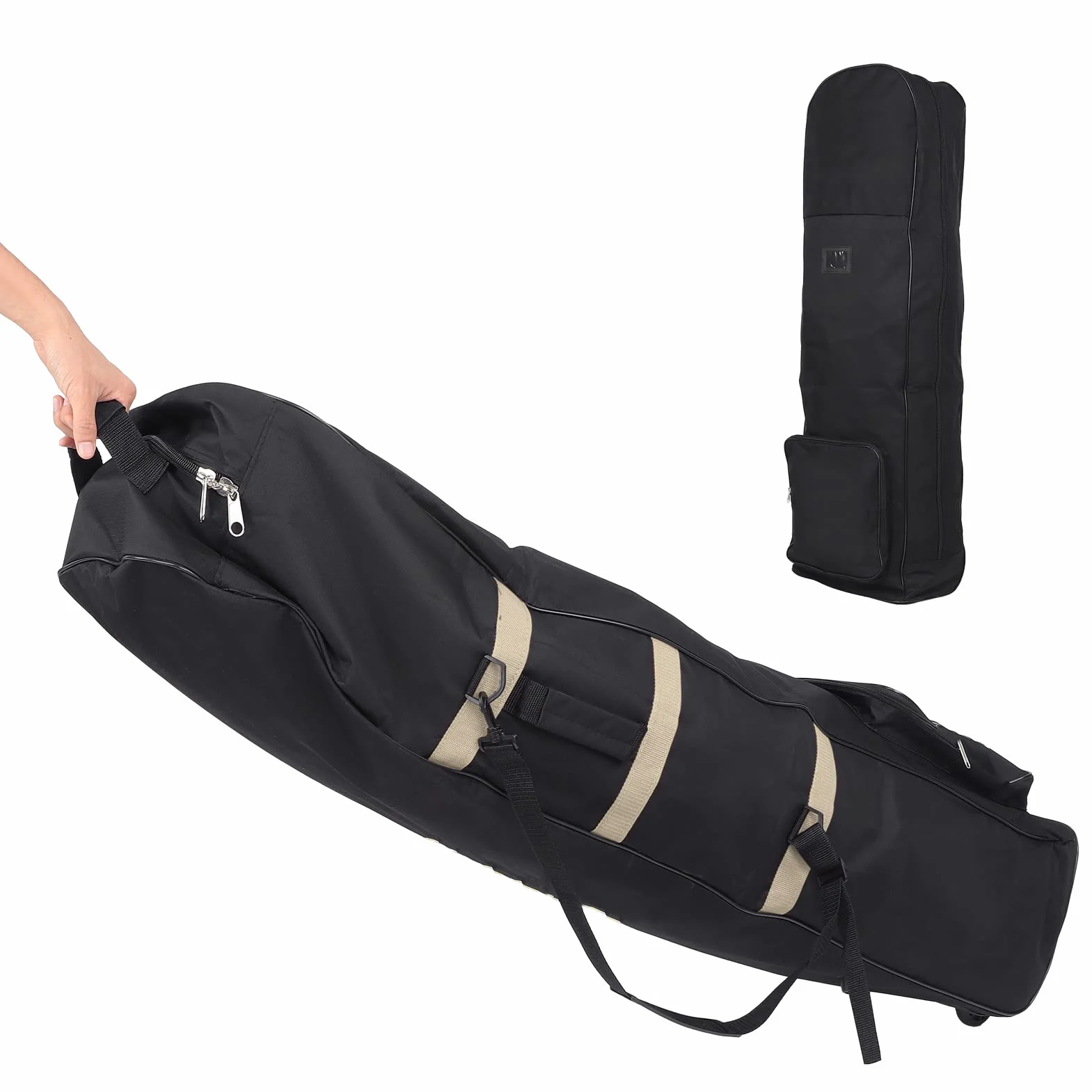 600D Heavy Duty Travel Bag with Wheels, Universal Size Foldable Waterproof Padded Club Travel Bag for Airlines