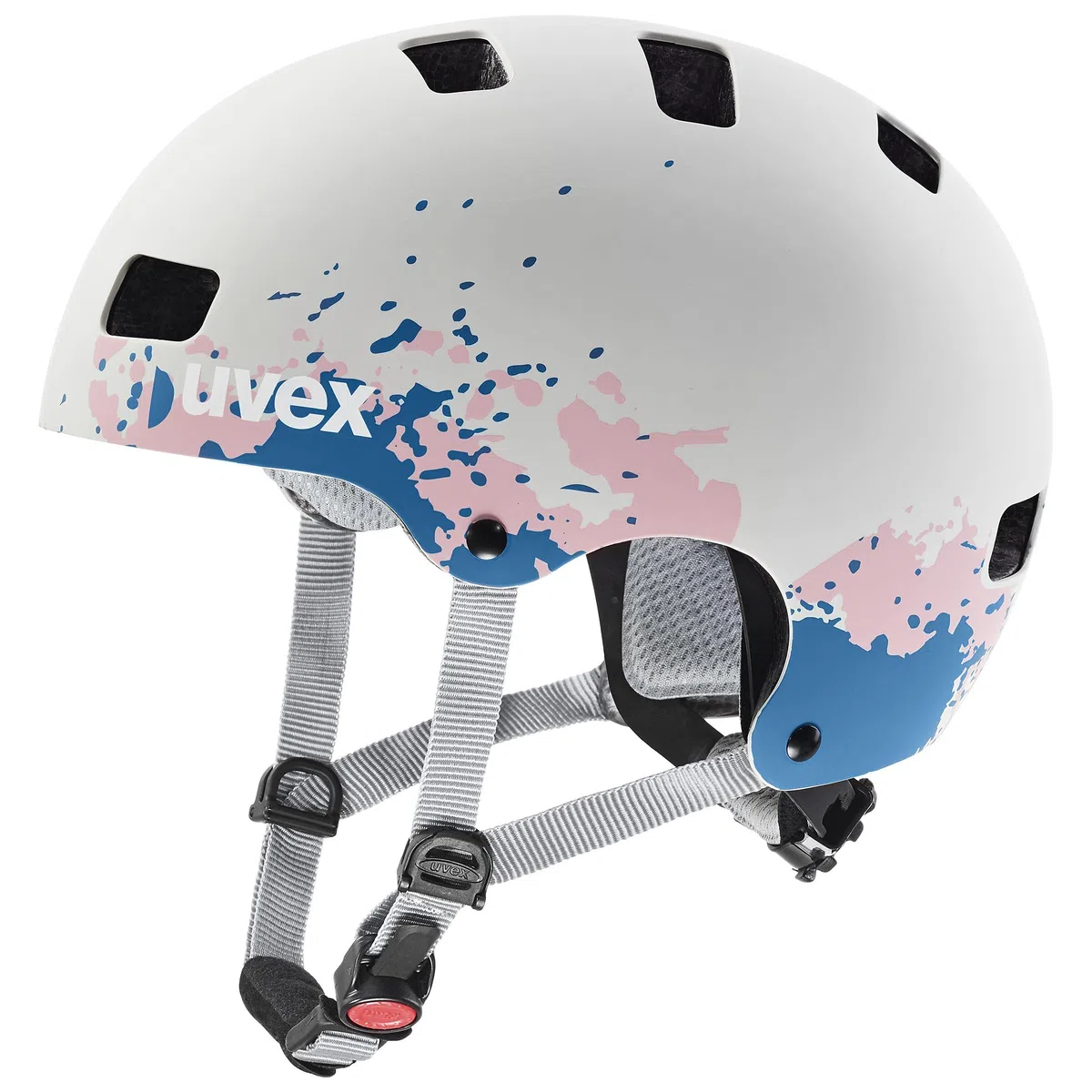 uvex kid 3 cc - wytrzymały kask rowerowy dla dzieci - indywidualna regulacja wielkości - udoskonalona wentylacja - grey - grapefruit matt - 51-55 cm