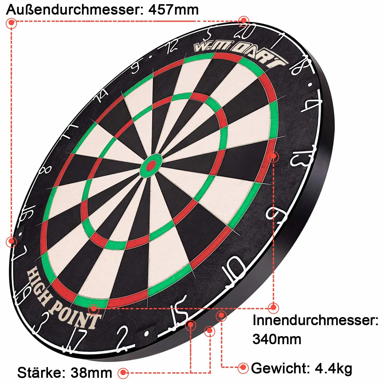 Tarcza do darta Bristle Dart stalowa wymiary turniejowe zestaw 6 metalowych grotów 12 lotek