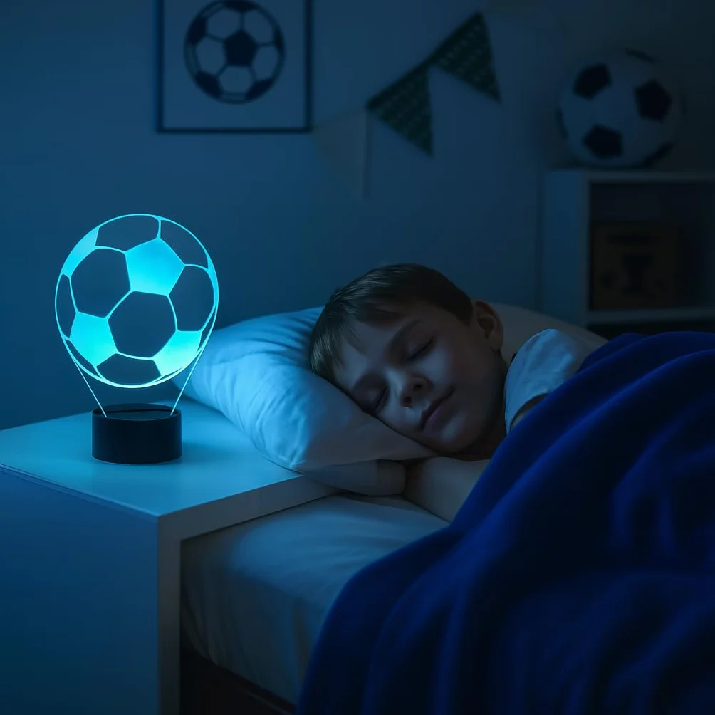 Lampa LED do piłki nożnej – sportowa dekoracja i lampka nocna dla piłkarzy, fanów i trenerów – pomysł na prezent dla mężczyzn, młodzieży i dzieci, światło klubowe