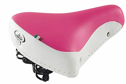 Selle Montegrappa Siodełko rowerowe Cruiser Bike komfortowe siodełko SM 08 F w 6 kolorach SKAI Italy biało-różowe