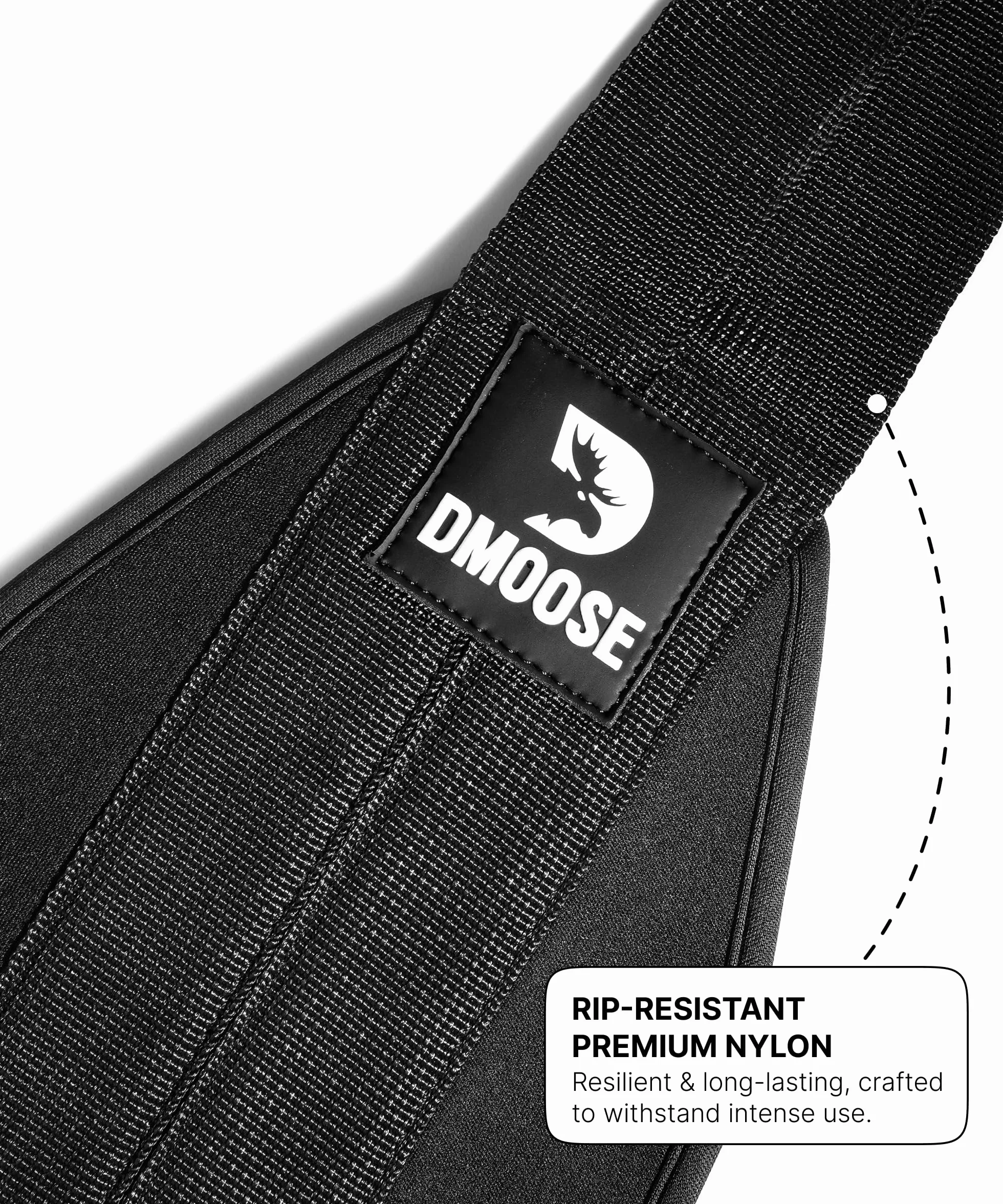 DMoose Fitness Wiszące pasy biodrowe do drążków do podciągania i treningu siłowego – grubo wyściełany pas na ramię do podciągania się brzucha z 2 nierdzewnymi karabińczykami – pasy do podciągania do