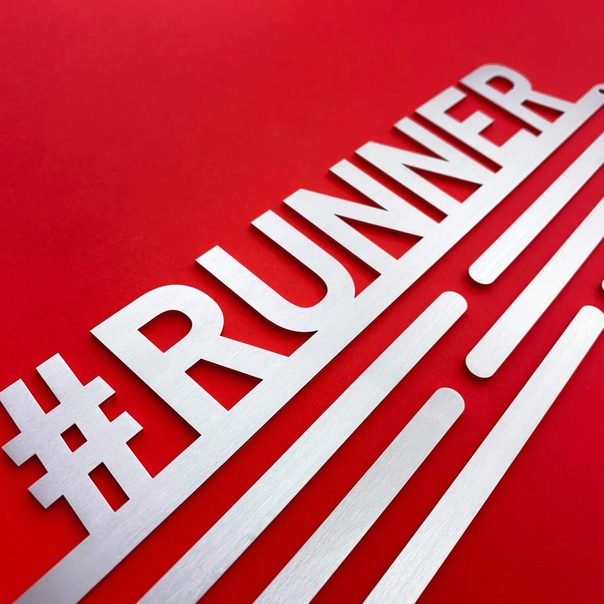 Wieszak na medale #Runner | do 60 medali | uchwyt do biegania i innych nagród sportowych (M | stal nierdzewna)