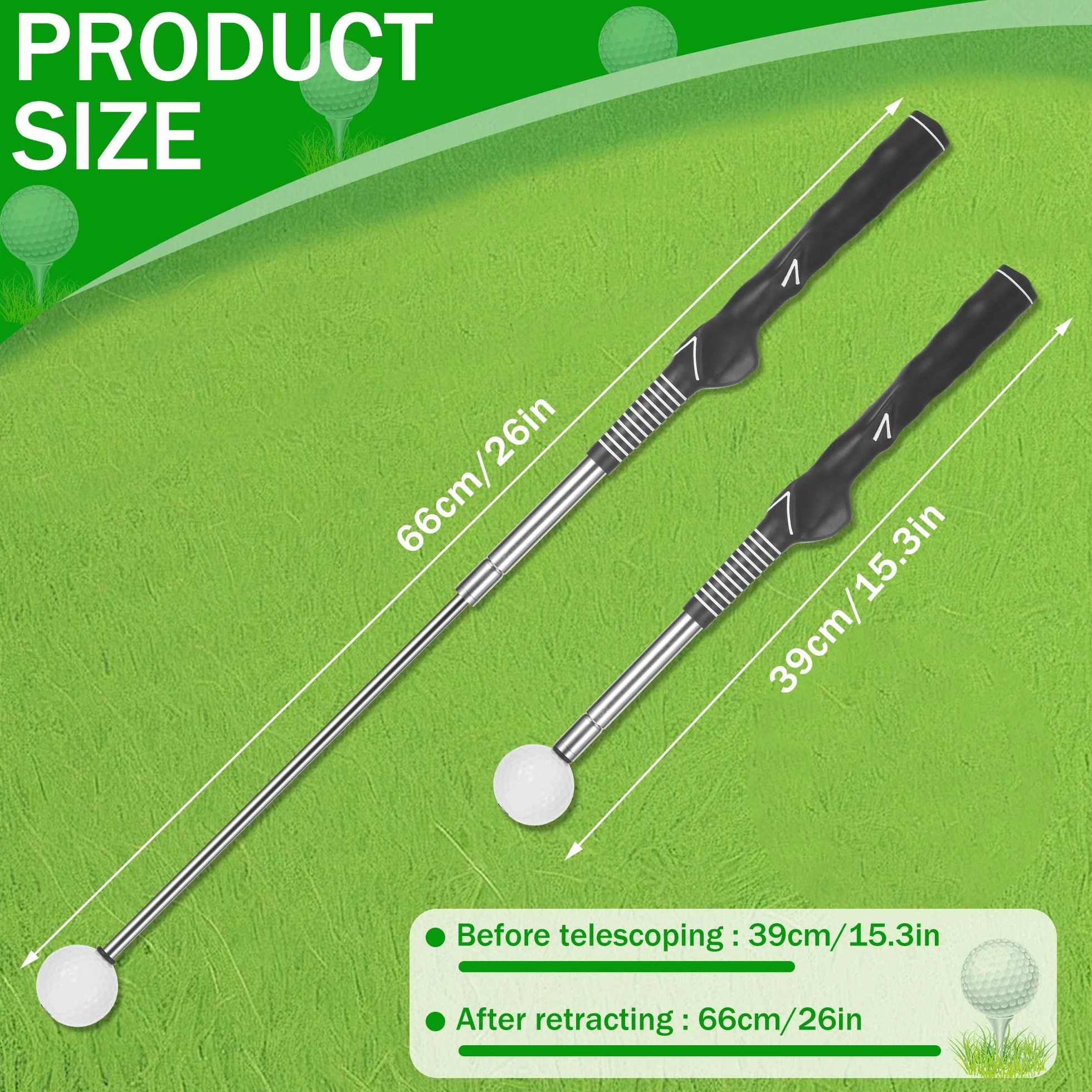 Starvortex Golf Swing Trainer z trenerem zamachowym na ramiona, wysuwany trener zamachowy, pomoc w golfa do treningu w pomieszczeniach i na zewnątrz, prezent dla mężczyzn i kobiet