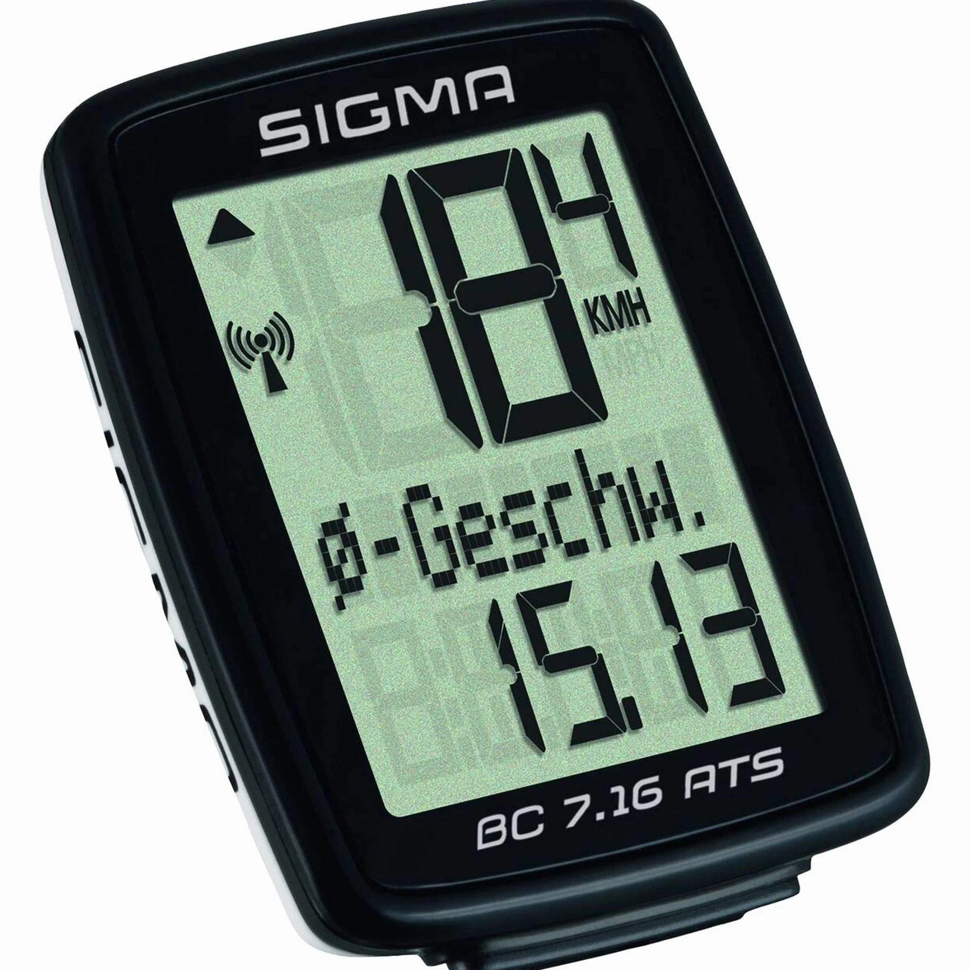 Sigma Sport komputer rowerowy BC 7.16 ATS, 7 funkcji, duży wyświetlacz, bezprzewodowy tachograf rowerowy, wodoszczelny, czarny