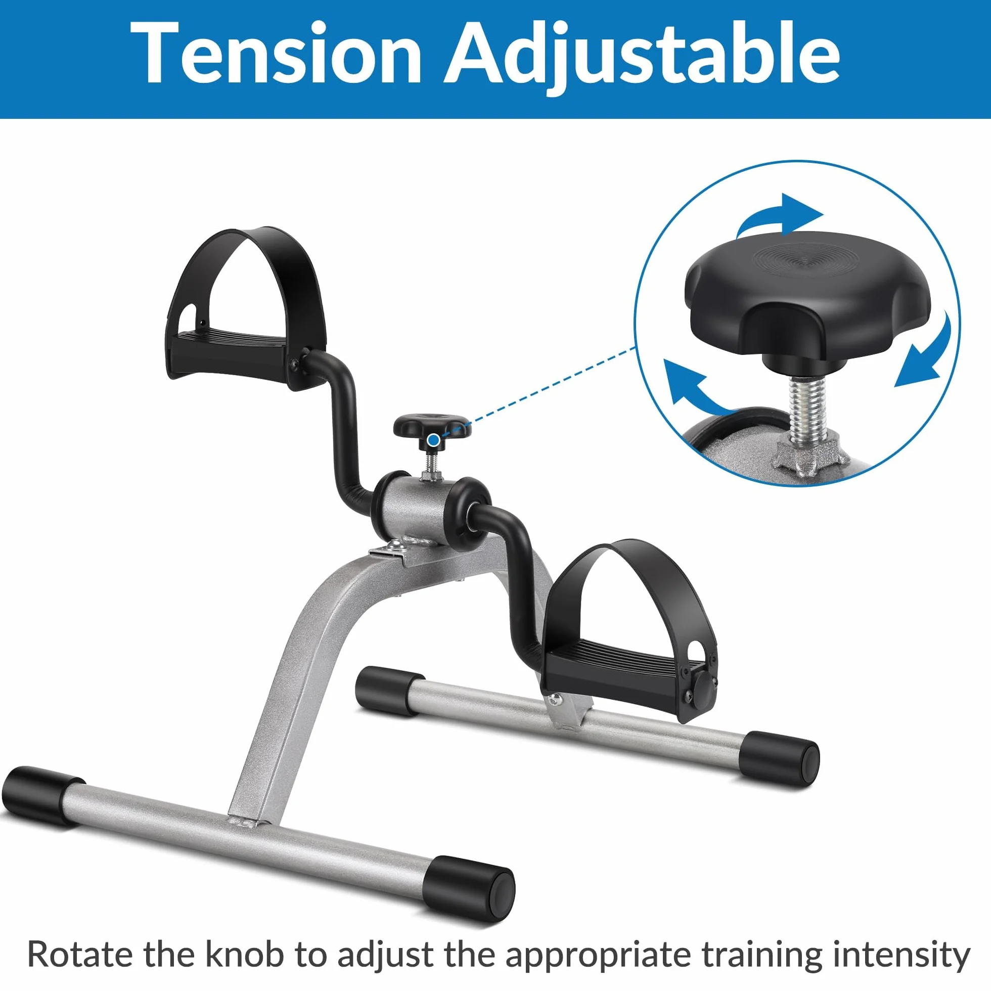 Mini rower treningowy z pedałami, lekki przenośny rower podłogowy