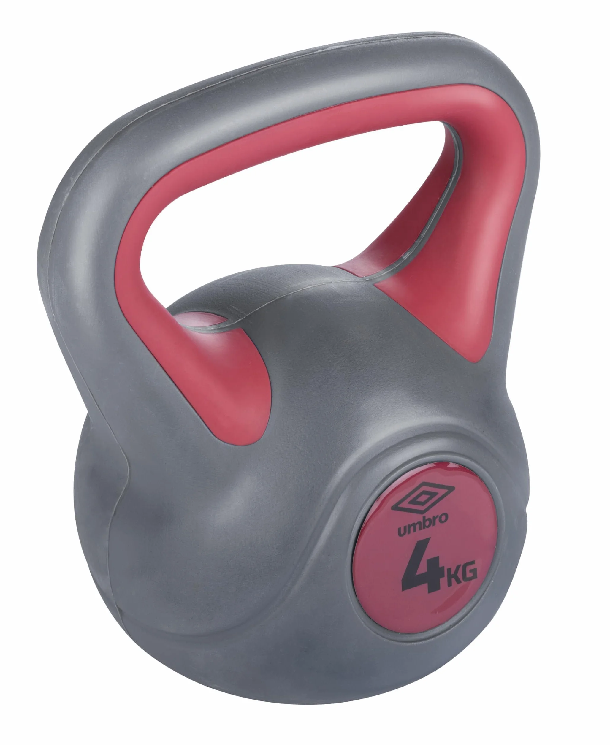 Umbro Kettlebell 4kg - Waga wejściowa dla kobiet - Rehabilitacja - Waga plastiku - Szara/Czerwona