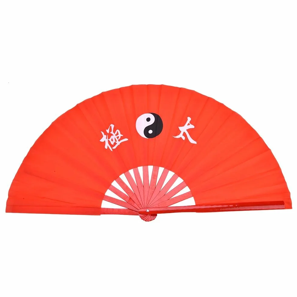 Kampfkunst Fan Bambus Seide Tai Chi Tanztraining Performance Fan Rot(rot)
