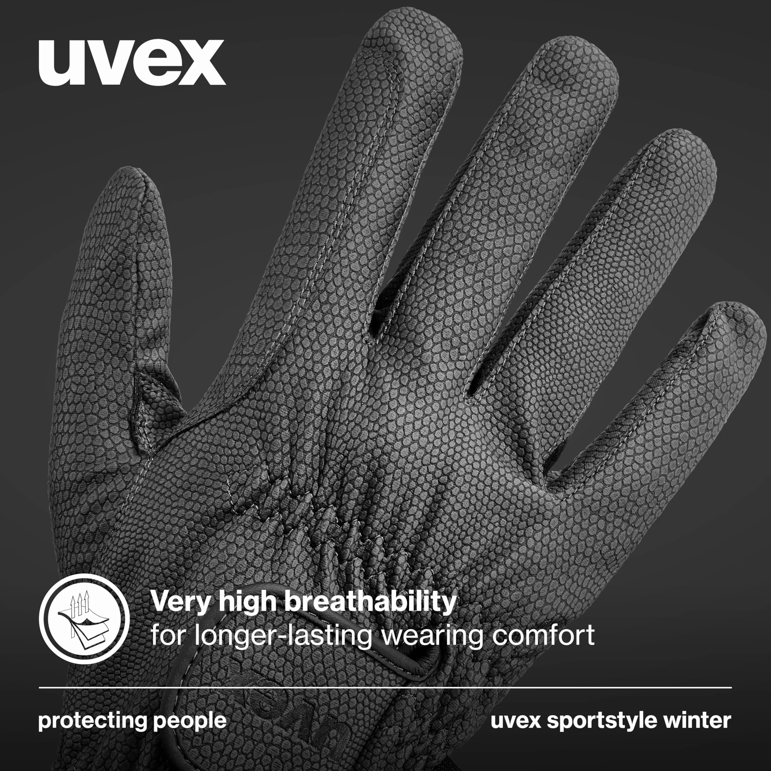 uvex sportstyle winter - rozciągliwe rękawiczki jeździeckie unisex - znakomity chwyt i trwałość - izolacja Thinsulate - black - 9.5