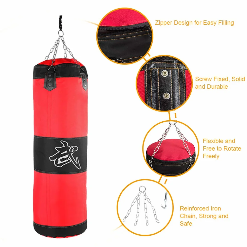 Worek bokserski Muay Thai treningowy 80 cm niewypełniony