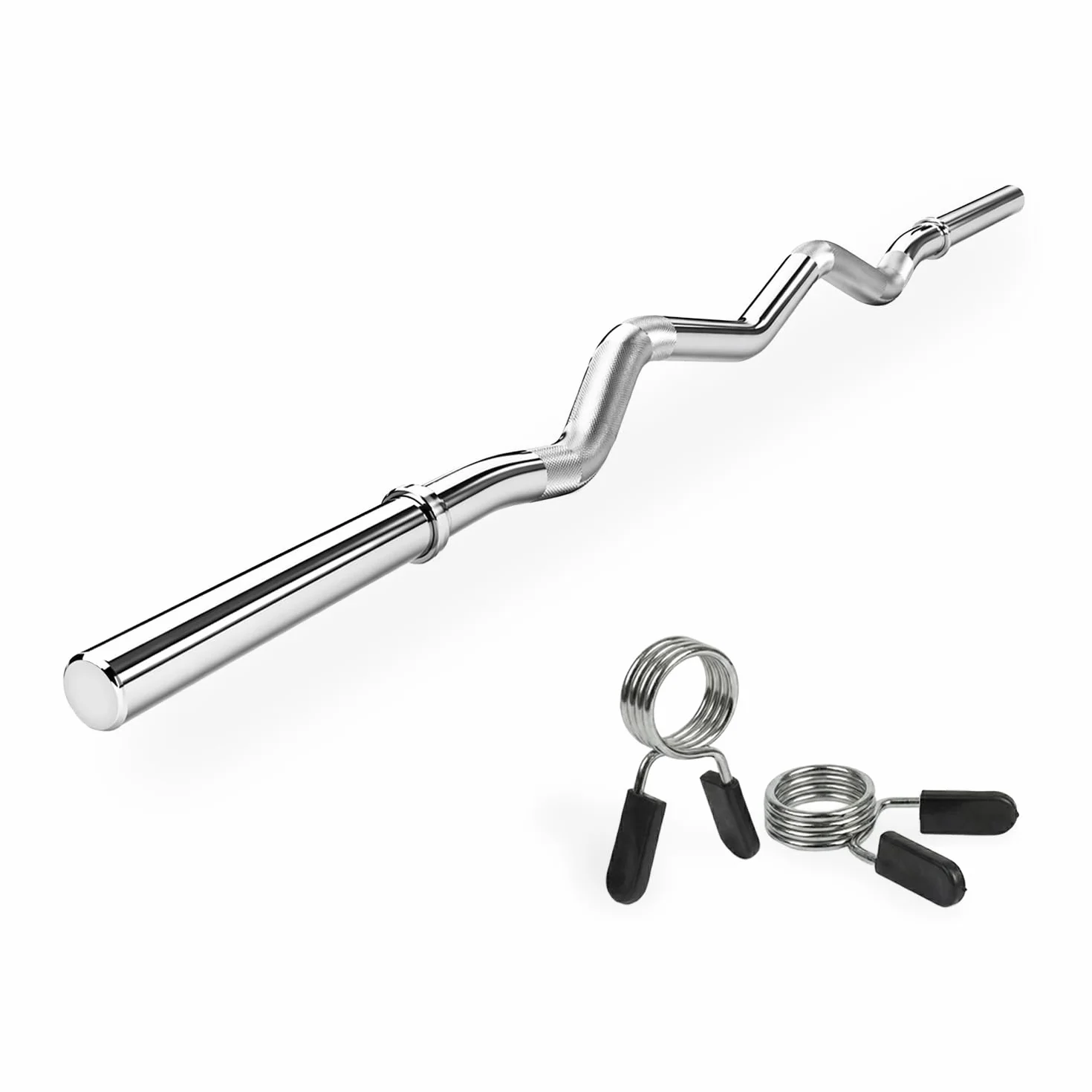 VirtuFit Drążek łamany - sztanga EZ - 120 cm - klips sprężynowy - 30 mm