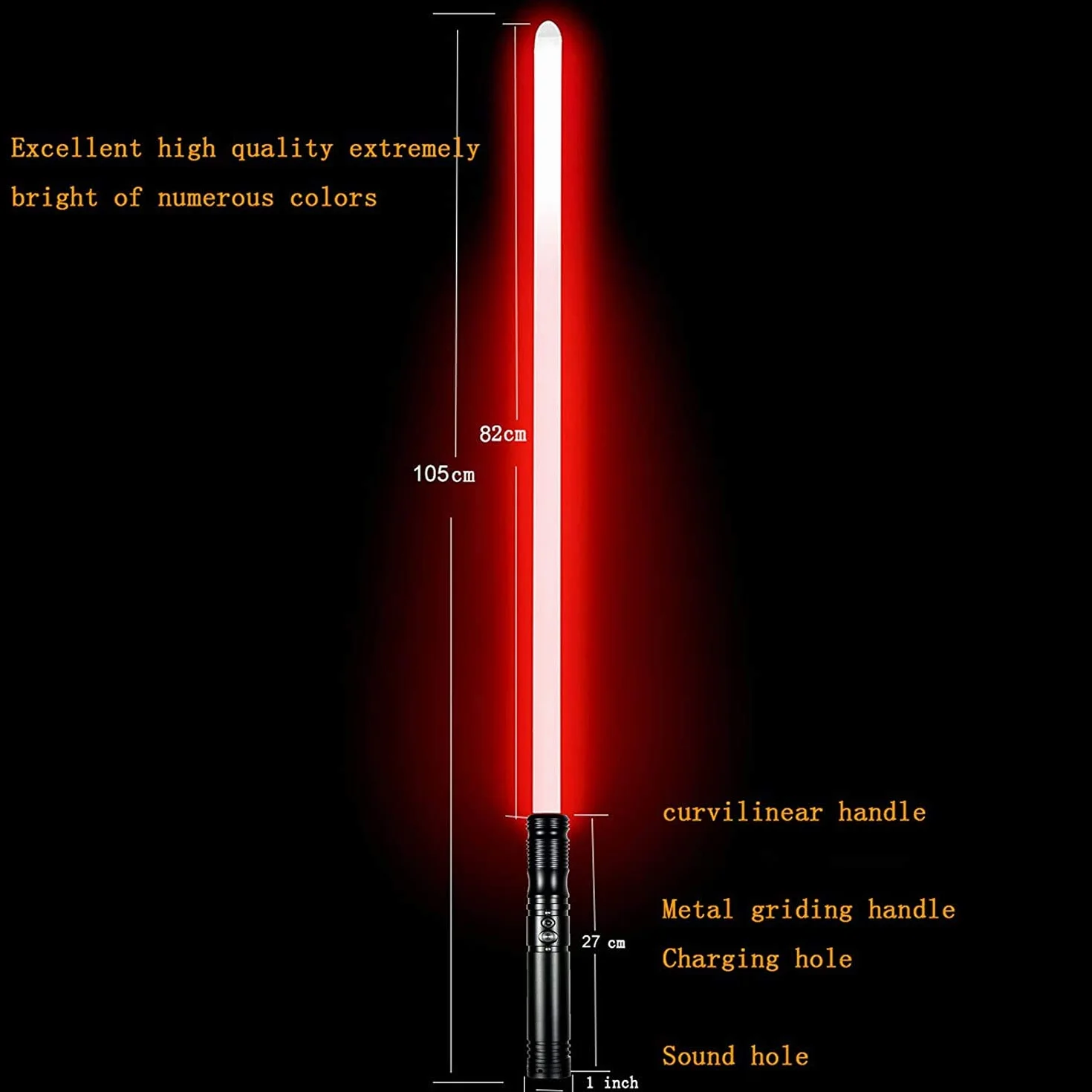 Duel Light Saber Metalowy Aluminiowy Miecz Świetlny Hilt Force FX LED 6 Czcionkami Dźwiękowymi Ładowalny Srebrny