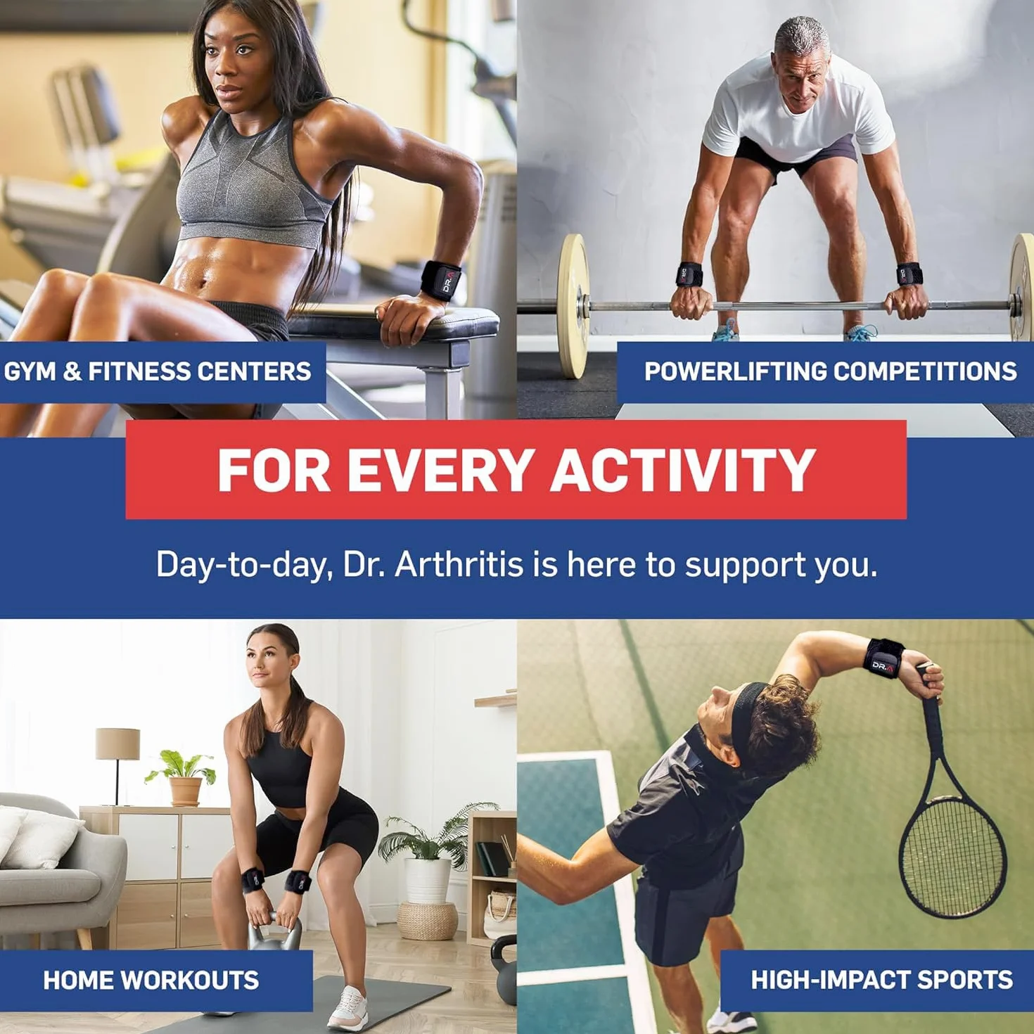 Dr. Arthritis Opracowana przez lekarza orteza nadgarstka, opaski na nadgarstek na zapalenie ścięgna, wsparcie dłoni, idealna do fitnessu, podnoszenia ciężarów (para)