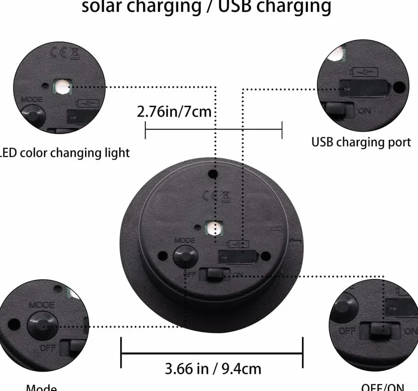 YJFWAL Części zamienne do lamp solarnych, 8 kolorów do wyboru, średnica 9,5 cm, 10 lumenów, lampiony LED, osłona, części zamienne do latarni solarnych