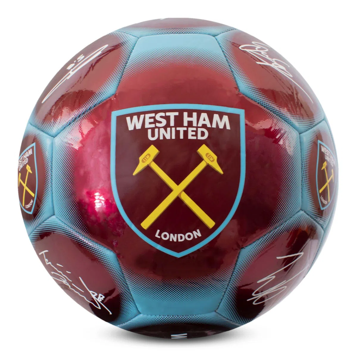 Hy-Pro Oficjalnie licencjonowana piłka nożna West Ham F.C. Classic Signature | metaliczny, rozmiar 5, młoty, trening, mecz, towar, kolekcjonerski dla dzieci i dorosłych