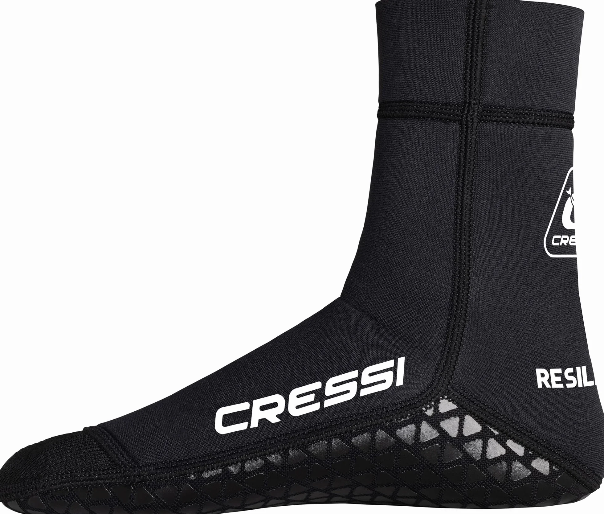 Cressi Czarne neoprenowe skarpety z podwójną podszewką 2 mm z antypoślizgową gumową podeszwą Uniseks Resilient Pro