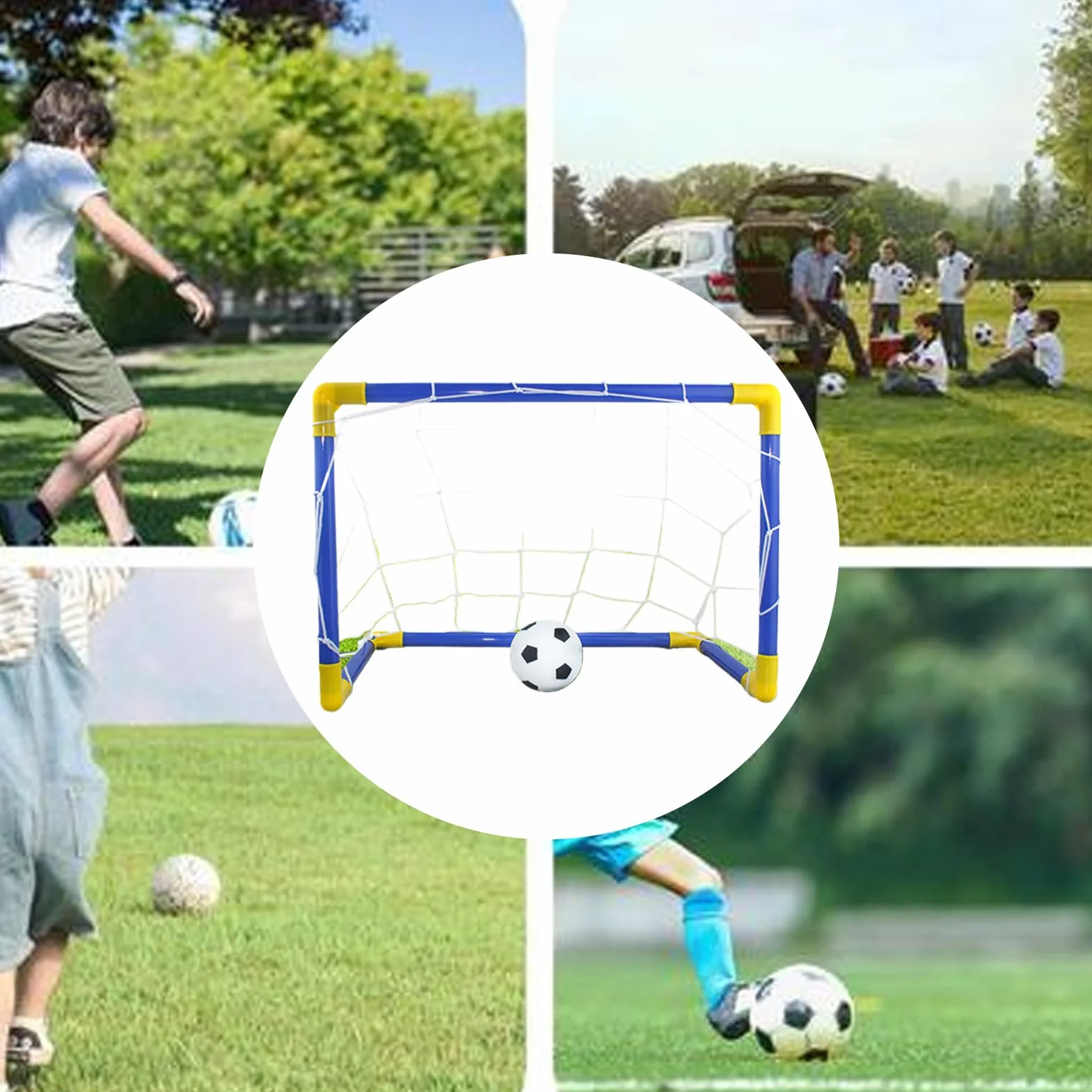 Soccer Net, Training Target, Portable Foldable Design, Durable Frame Construction, Football Goal, Ideal for Kids Practice, Indoor Drills, Outdoor Games, Backyard Skills Development