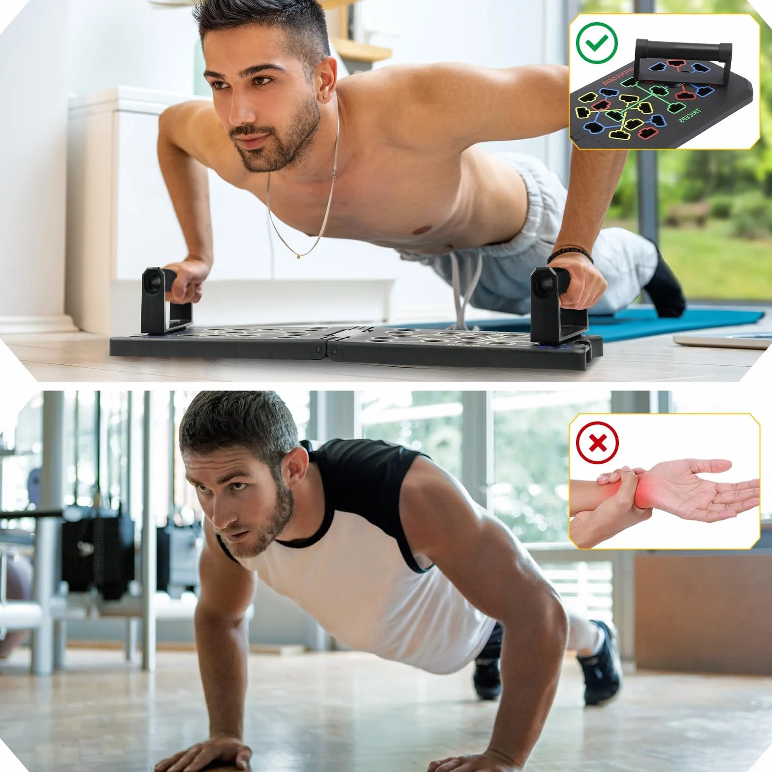 flintronic Push Up Bars, stojak pushup, trening siłowy - stojaki treningowe, amortyzowany uchwyt piankowy, antypoślizgowa solidna konstrukcja drążki push up dla mężczyzn i kobiet sprzęt do ćwiczeń na