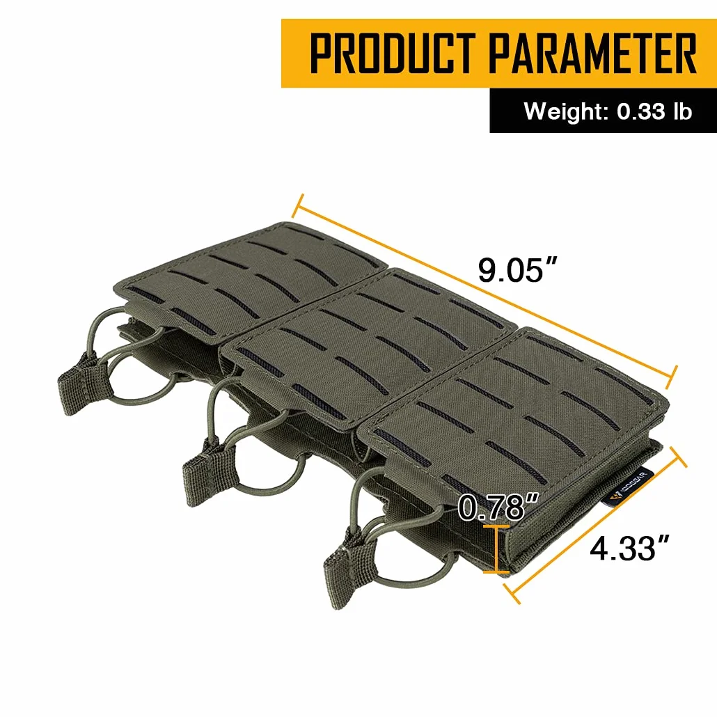IDOGEAR Tactical Top otwarty pokrowiec na czasopisma Triple Molle do magazynów karabinowych M4 M14 M16 AR-15 5,56MM