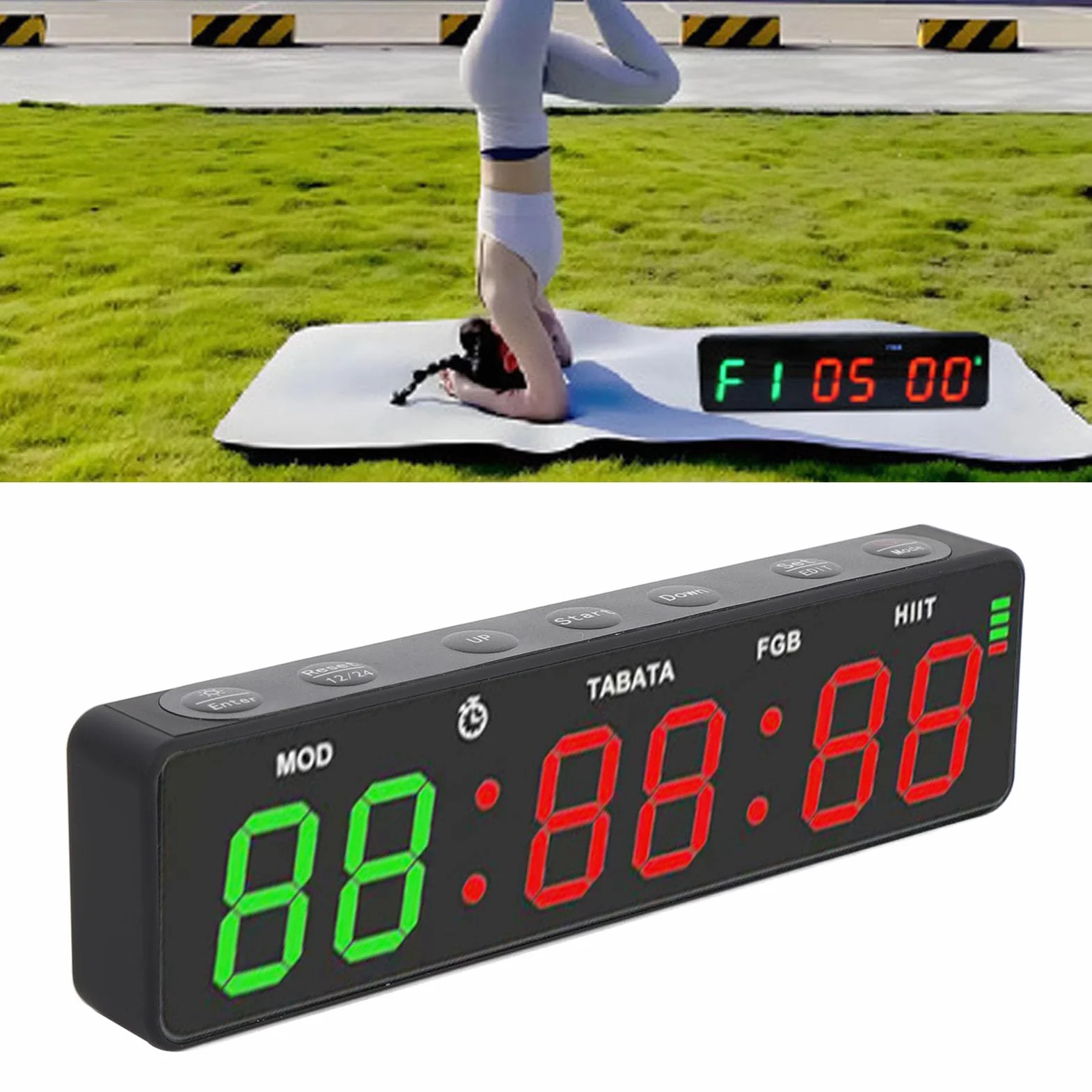 Dpofirs Magnetyczny Interwałowy Timer, Treningi HIIT, 99-minutowy Zegar Odliczający, Tryb Tabata, Przenośny Stoper do Siłowni do Treningu Jogi i Biegania