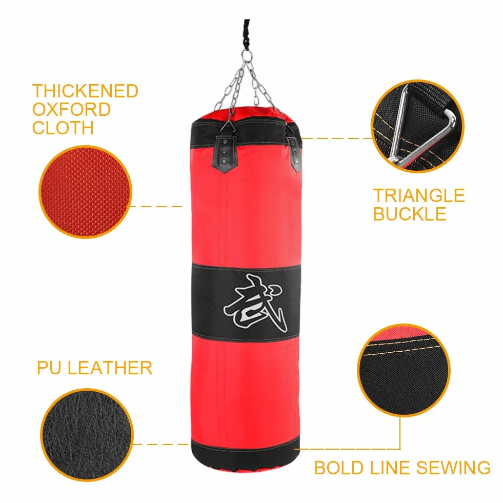 Worek bokserski Muay Thai treningowy 80 cm niewypełniony