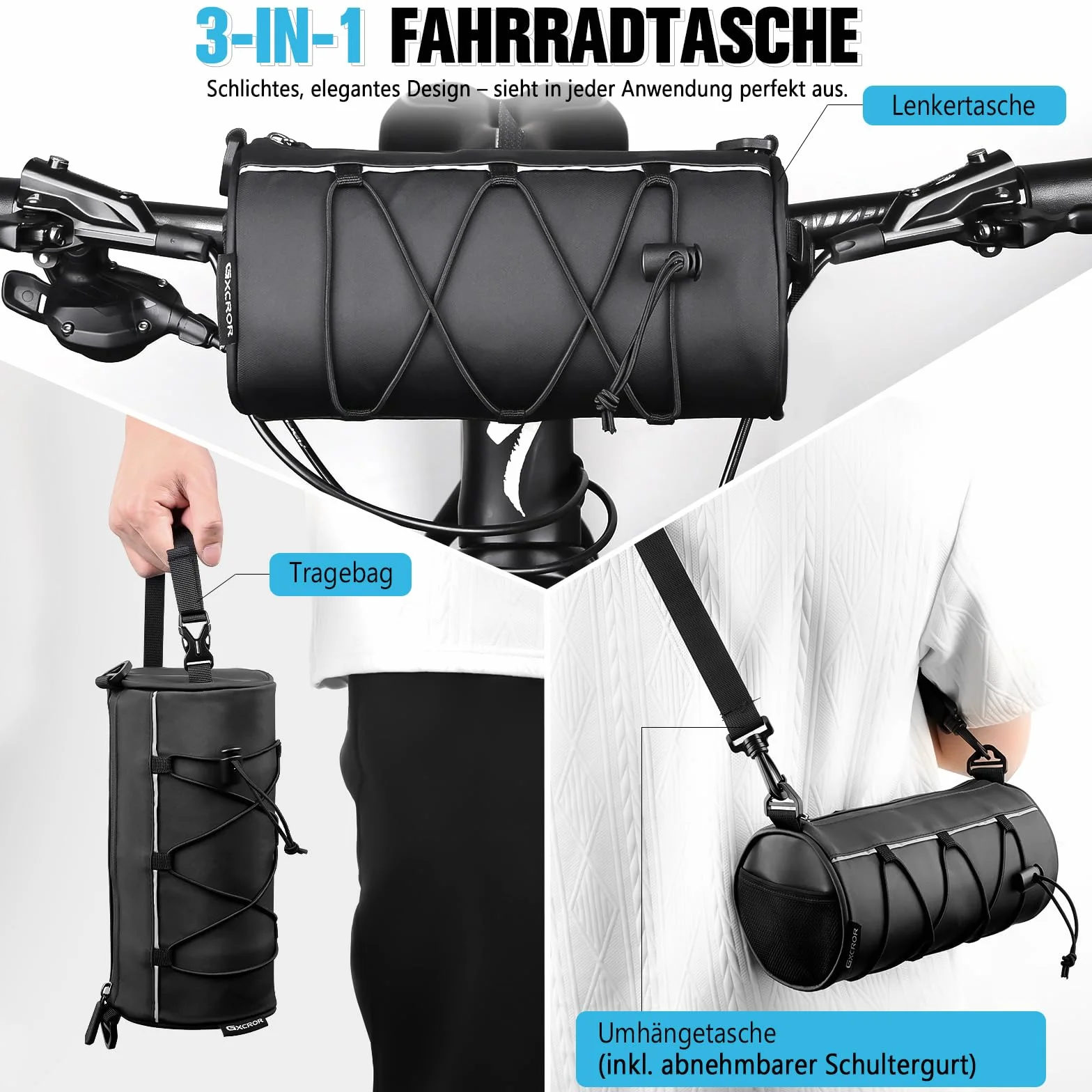 Torba na kierownicę rowerową wodoodporna 2,4 l do bikepacking