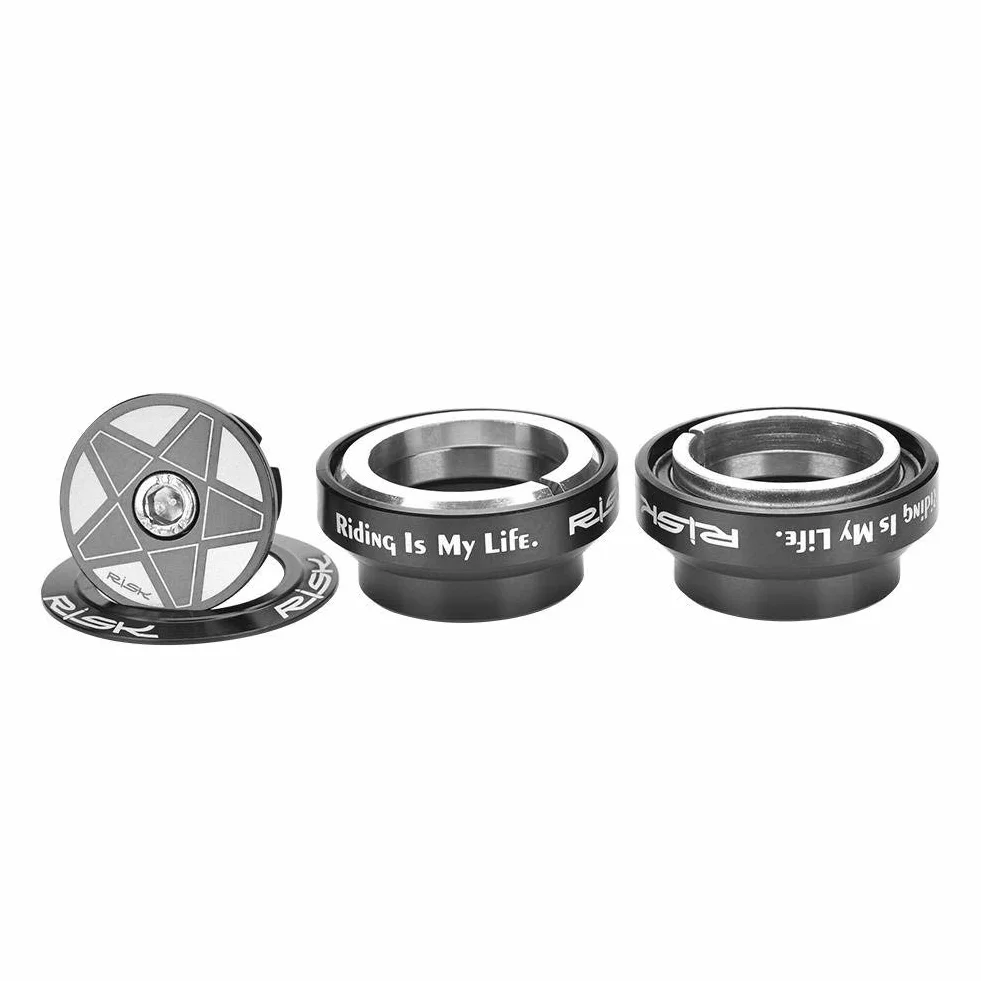 Zestaw słuchawkowy ze stopu aluminium 34 mm widelec zestaw słuchawkowy do prostego łożyska widelca sterowego 28,6 mm (czarny)