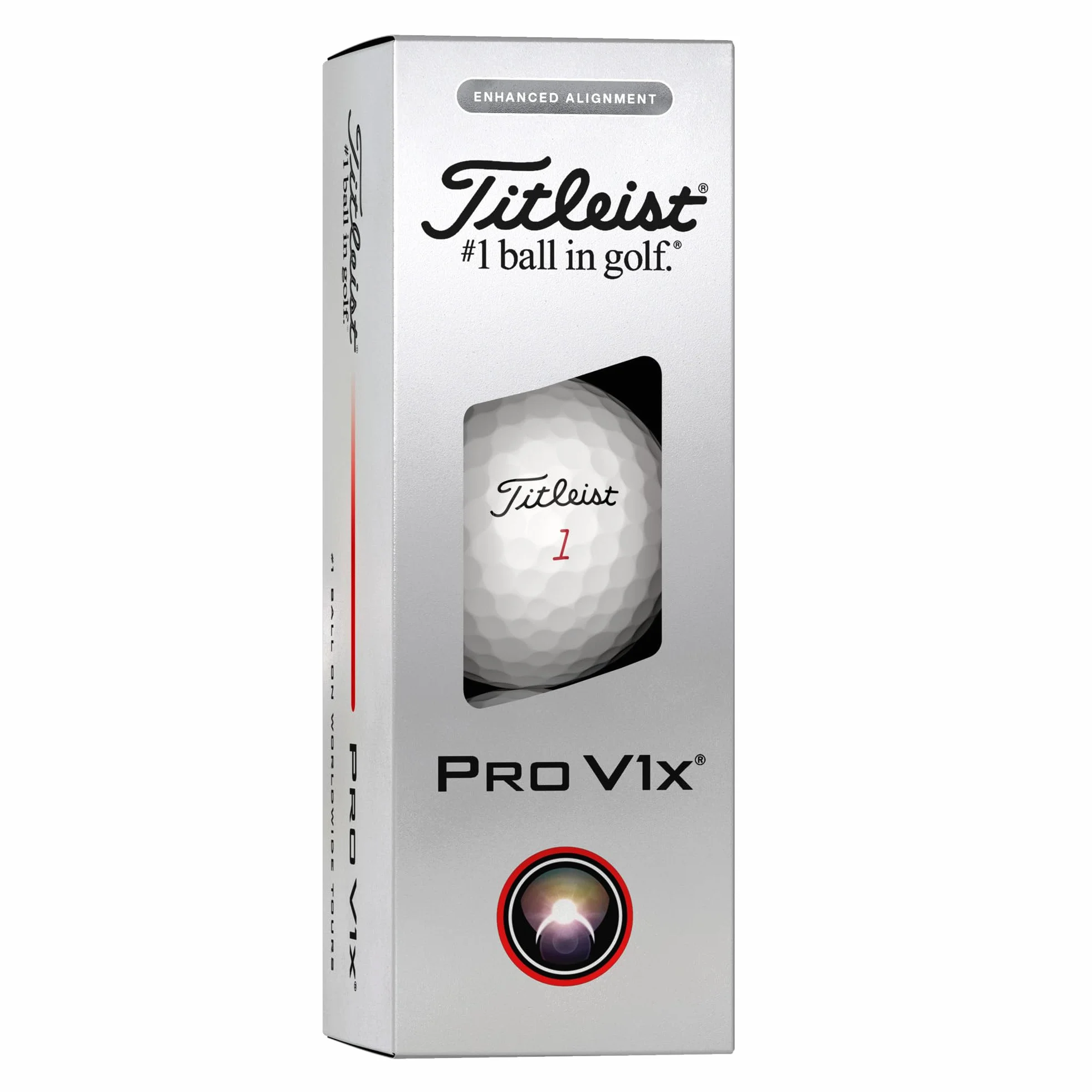 Titleist Pro V1x Enhanced Alignment piłka golfowa, 12 sztuk, biała