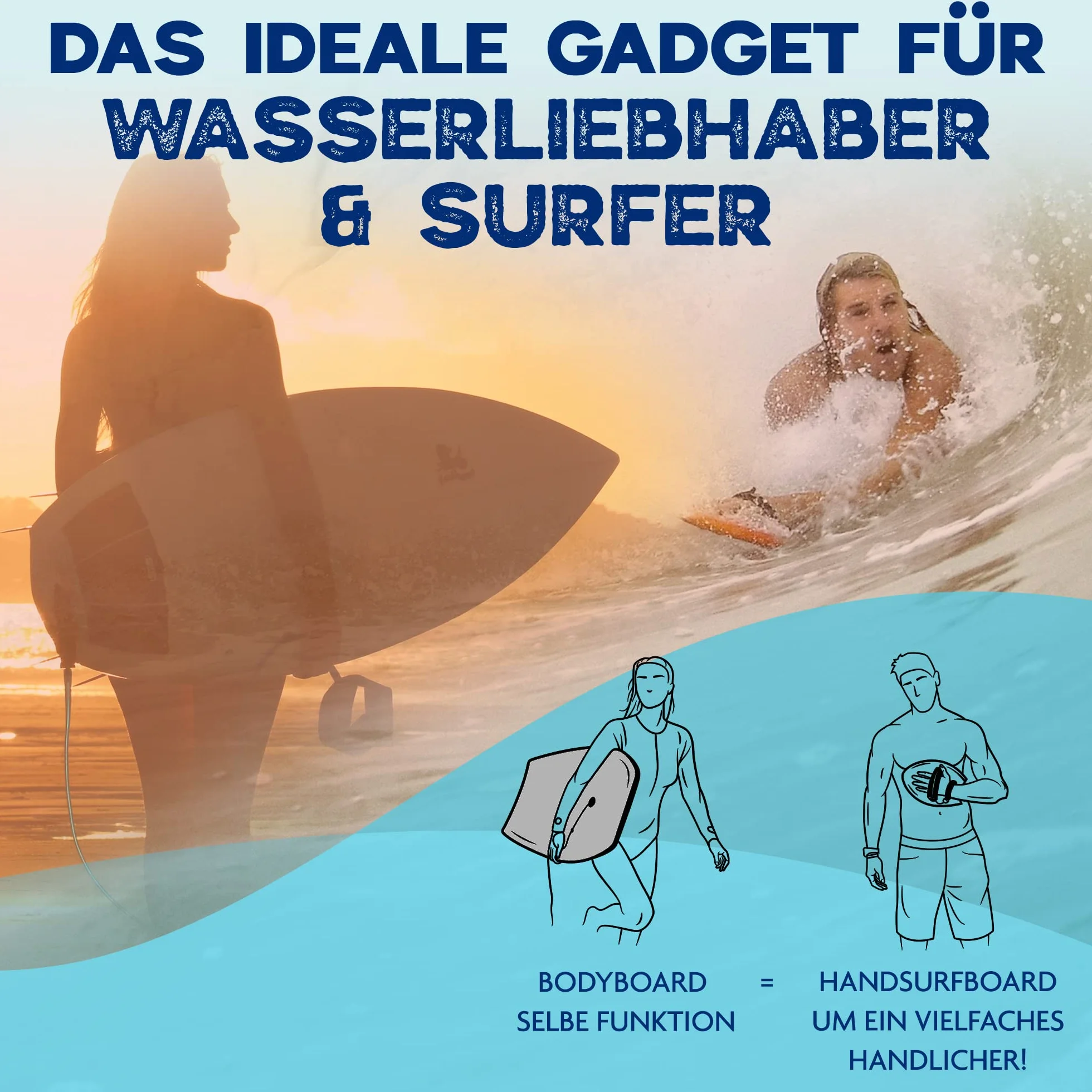 Woodsandwaves Deska surfingowa z twardego drewna odpornego na pęknięcia z torbą Bodyboard Surf Trend z Australii