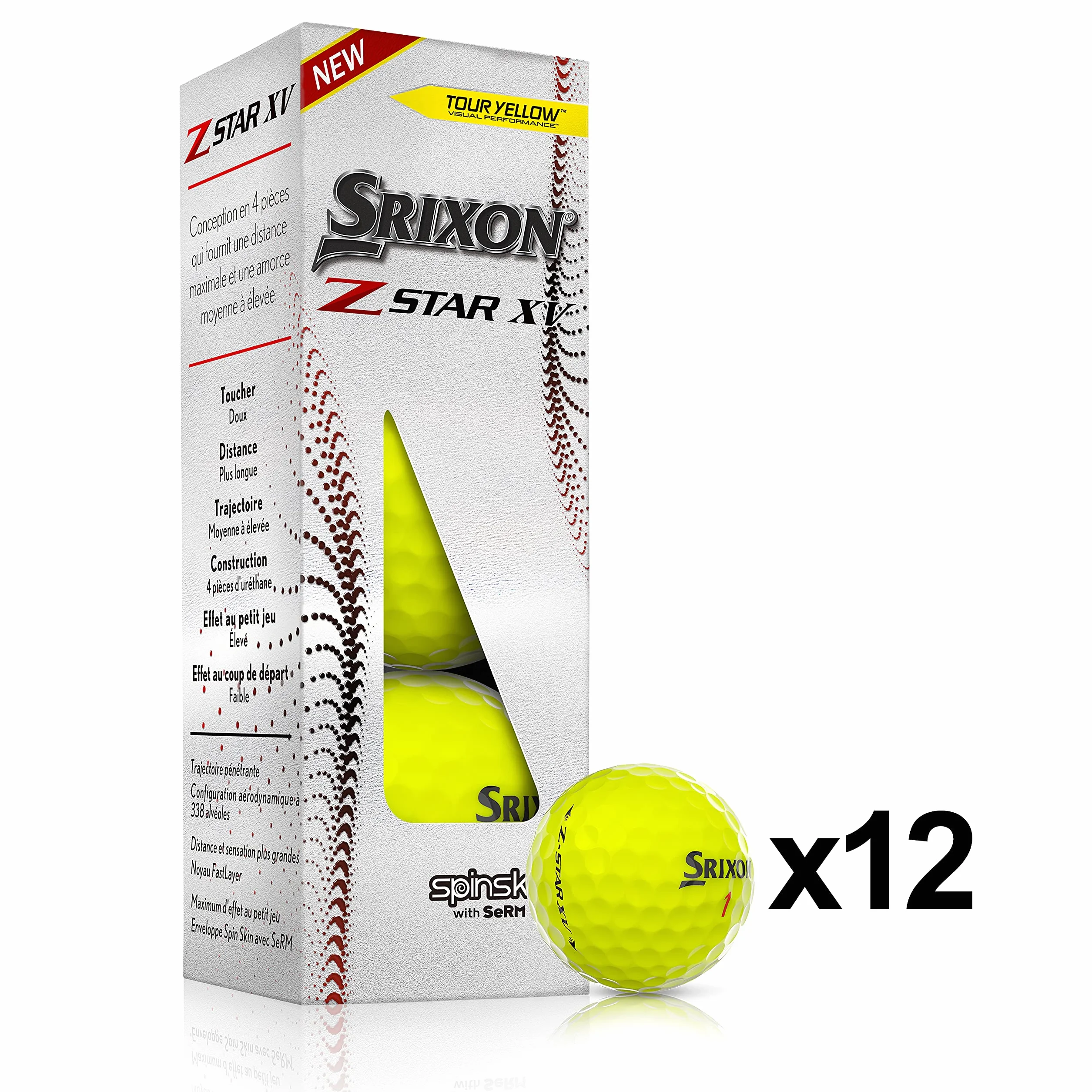 Srixon Piłka: Z-Star XV7 TYL (12), żółta, jeden rozmiar (10311207)