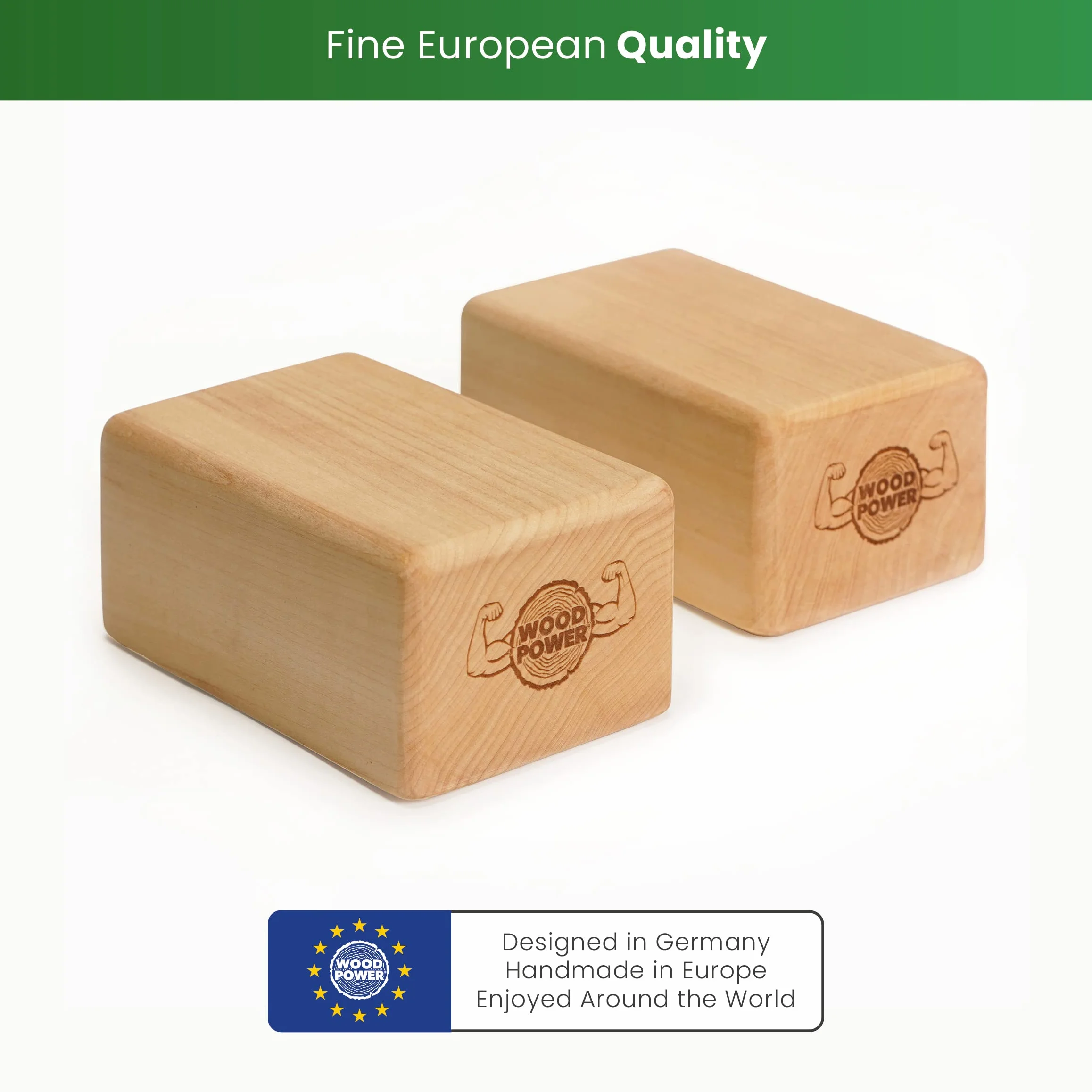 WOODPOWER® BalanceBlocks (Flat Edition) I klocki do stania na ręce i blok do jogi w jednym – wspierają nadgarstki podczas treningu bodyweight, gimnastyki, akrobatyki, jogi i wielu innych (2 sztuki)