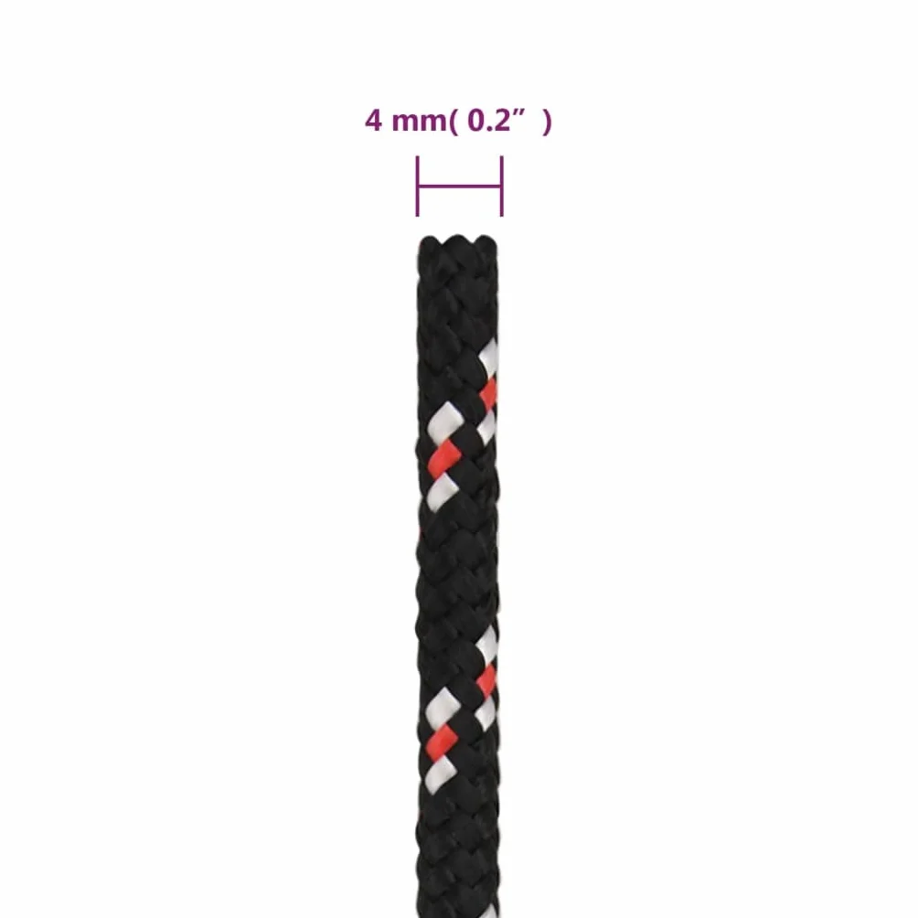 Lina do łodzi czarna 4 mm 25 m polipropylen