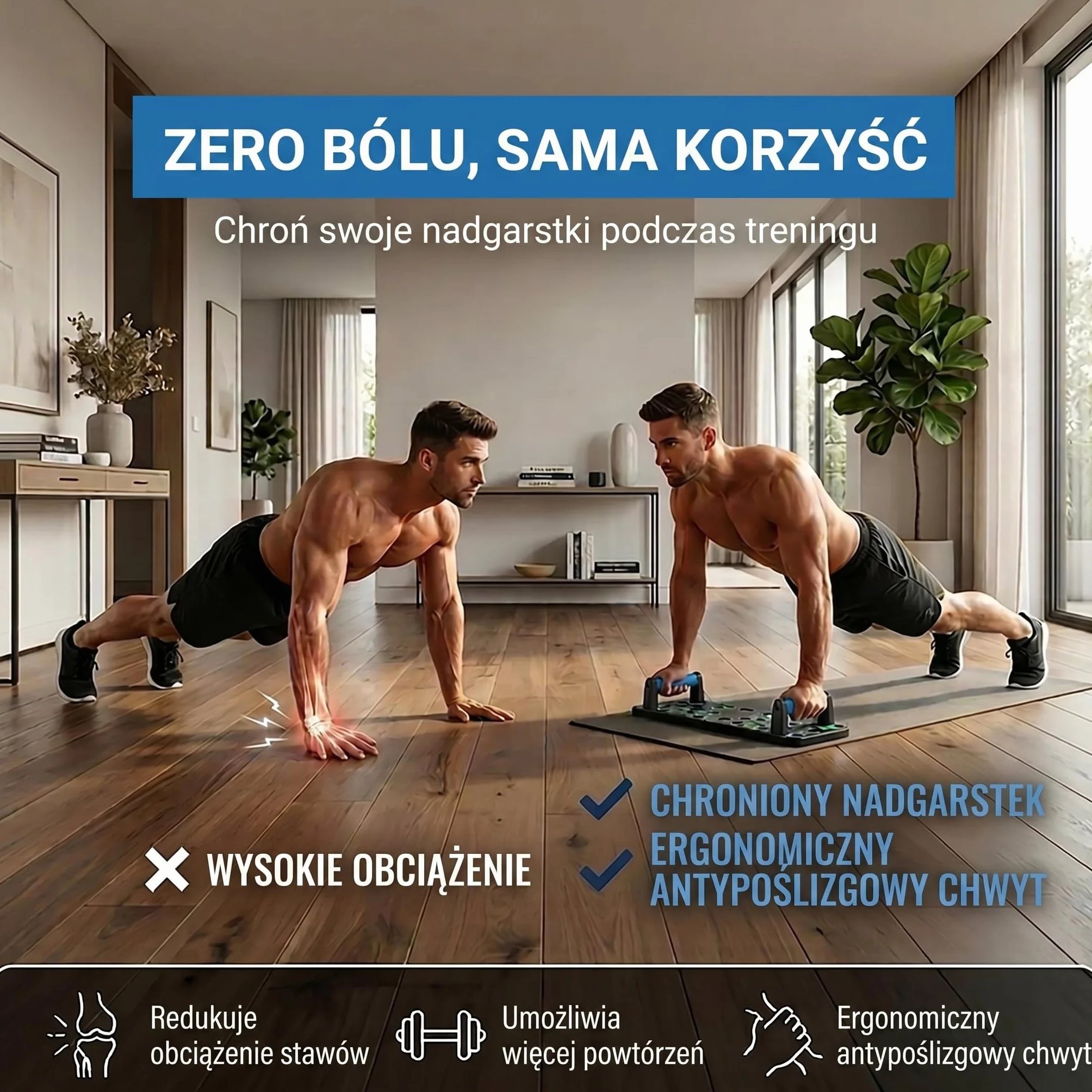 Body & Mind® Deska do pompek; składana, wielofunkcyjna deska Elite Rack Fitness Board do ćwiczeń całego ciała i efektywnych pompek; uchwyty do pompek z darmowymi paskami treningowymi