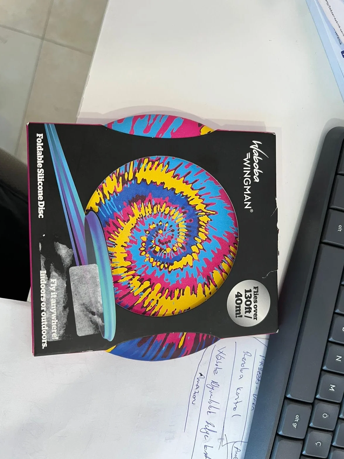 Waboba Oryginalny składany silikonowy dysk Wingman, prosty i daleki, idealny dla dzieci i dorosłych – model, 150 x 150 x 15 mm - Tie Dye