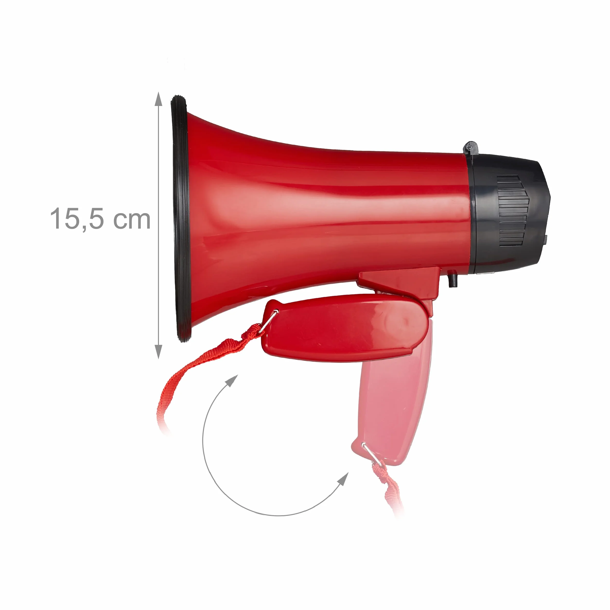 Relaxdays 2 x Megafon Stadion, megafon z Ole Sound, Bullhorn ze składanym uchwytem i pętelką, tworzywo sztuczne, 10 W, czerwony